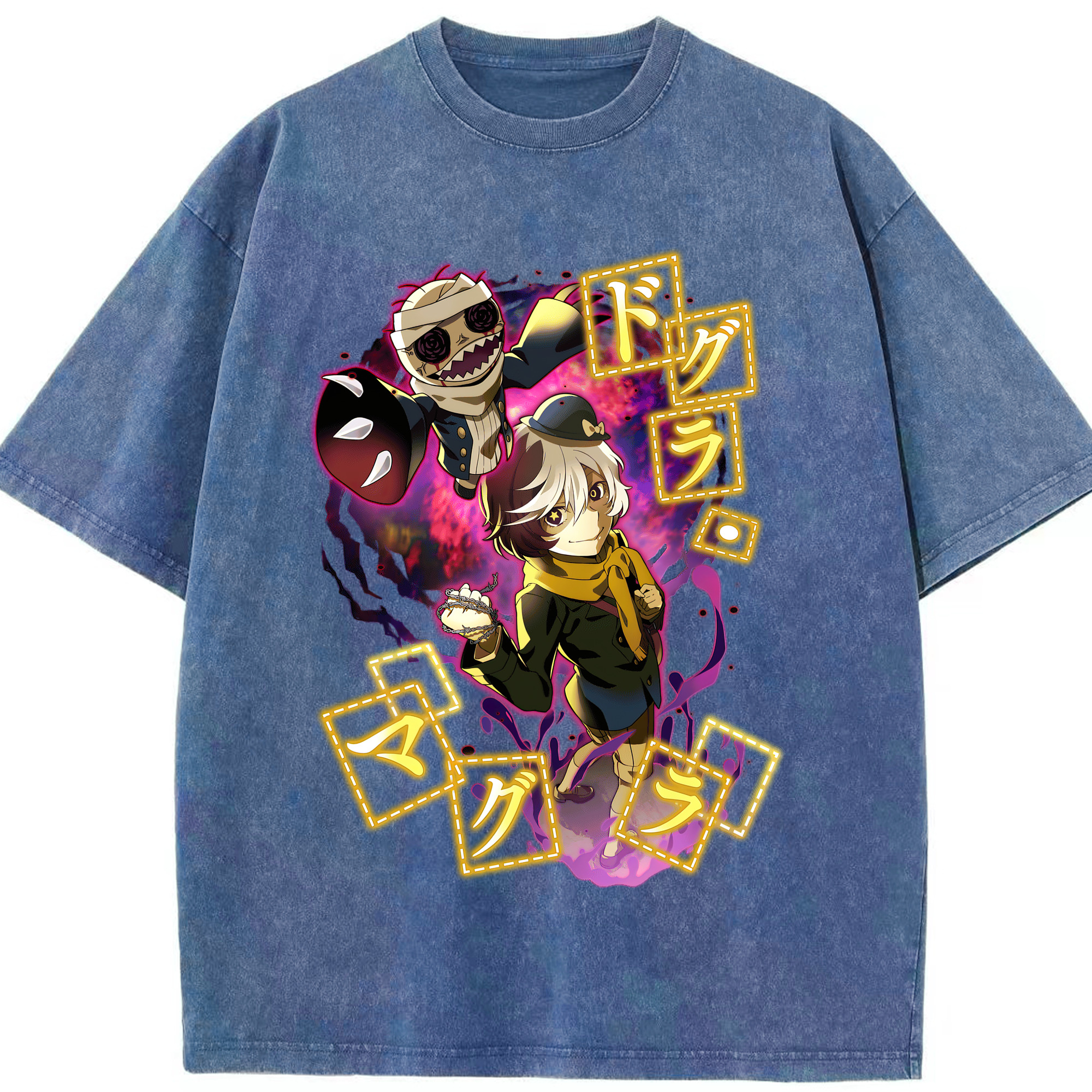 （画像用） 文豪ストレイドッグス Bungo Stray Dogs 綿100% ヴィンテージ風 半袖Tシャツ（フロントプリント）