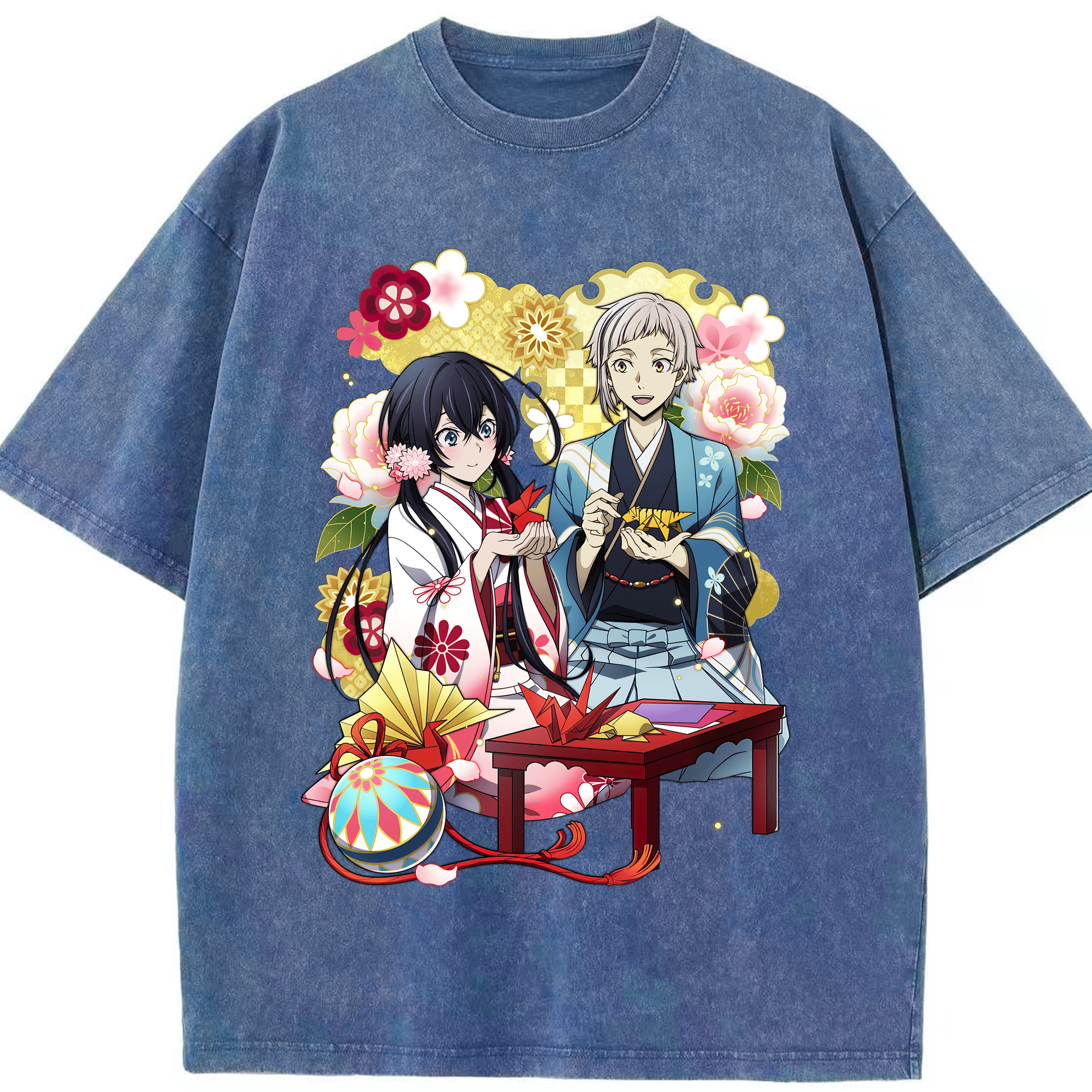 （画像用） 文豪ストレイドッグス Bungo Stray Dogs 綿100% ヴィンテージ風 半袖Tシャツ（フロントプリント）
