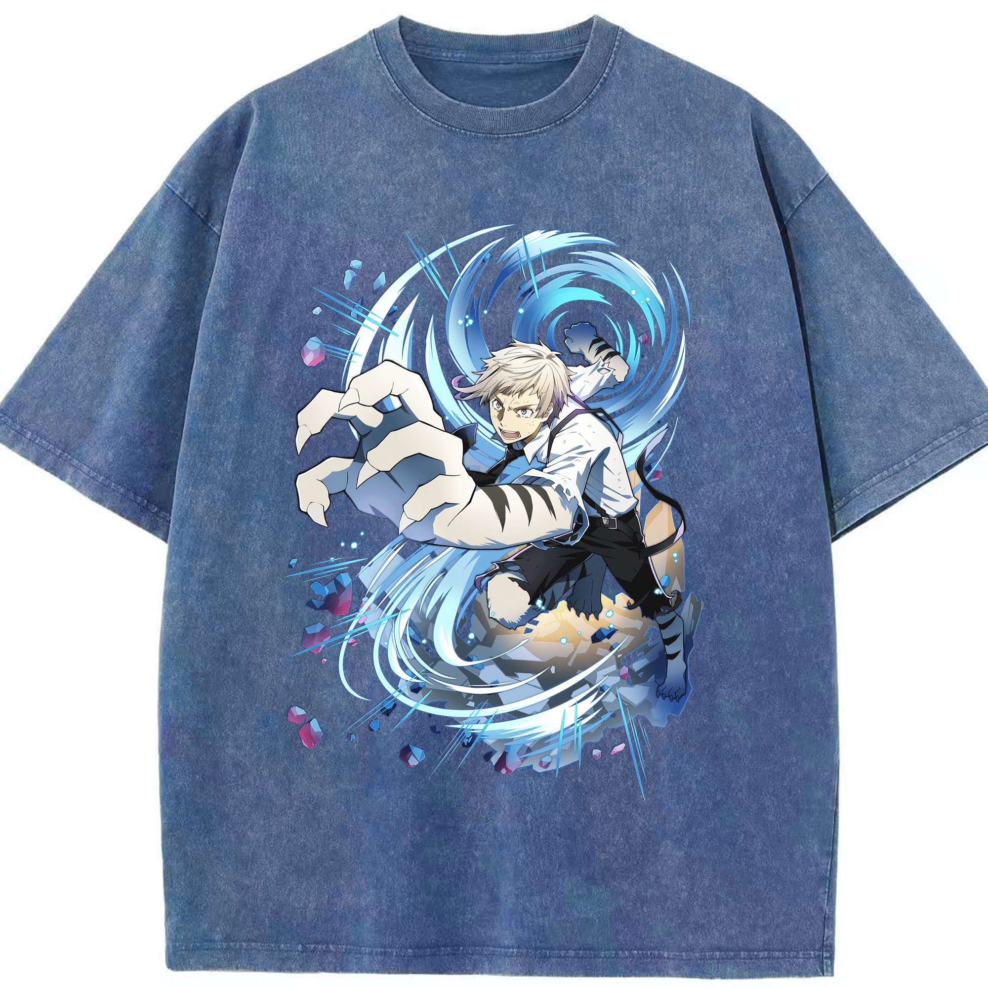 （画像用） 文豪ストレイドッグス Bungo Stray Dogs 綿100% ヴィンテージ風 半袖Tシャツ（フロントプリント）