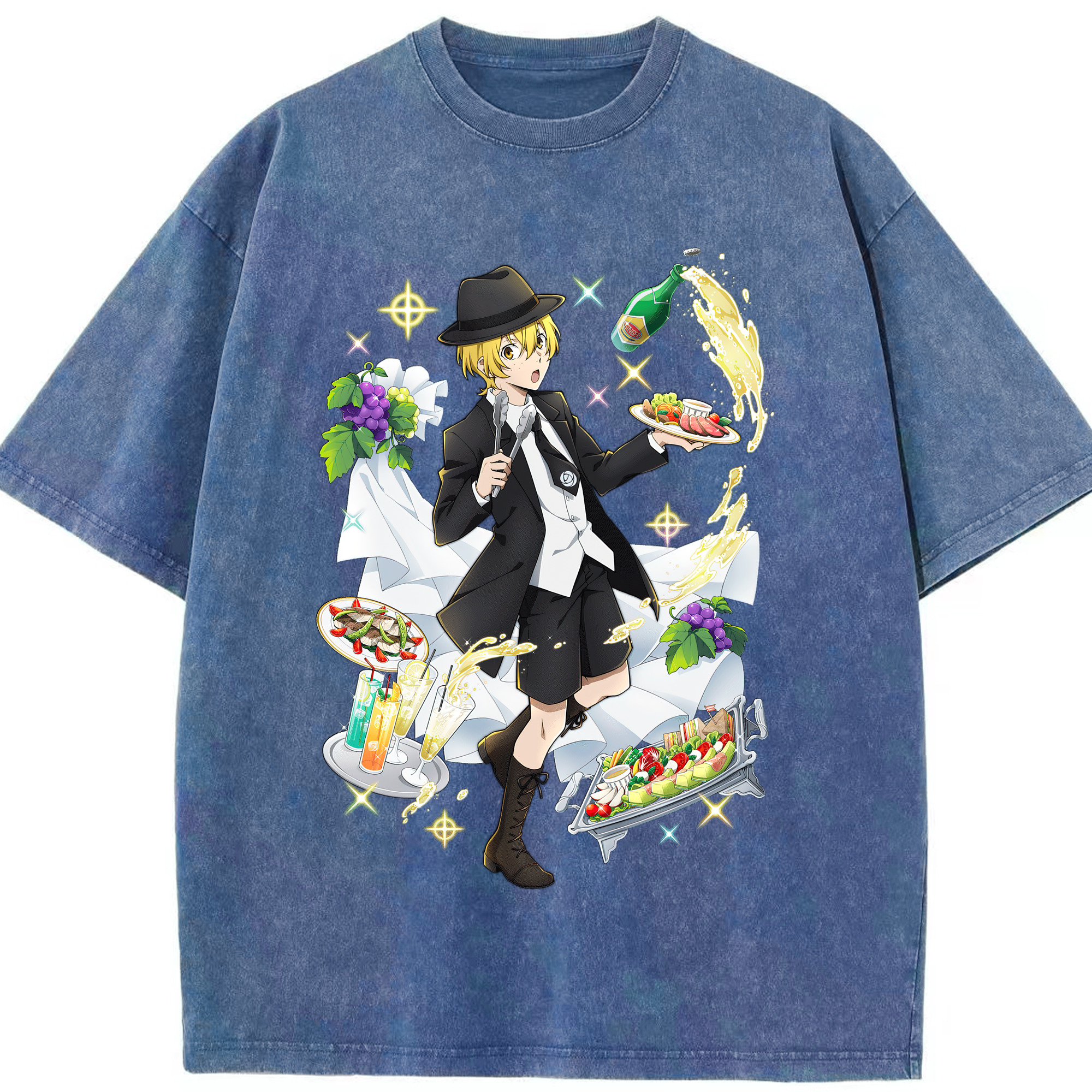 （画像用） 文豪ストレイドッグス Bungo Stray Dogs 綿100% ヴィンテージ風 半袖Tシャツ（フロントプリント）