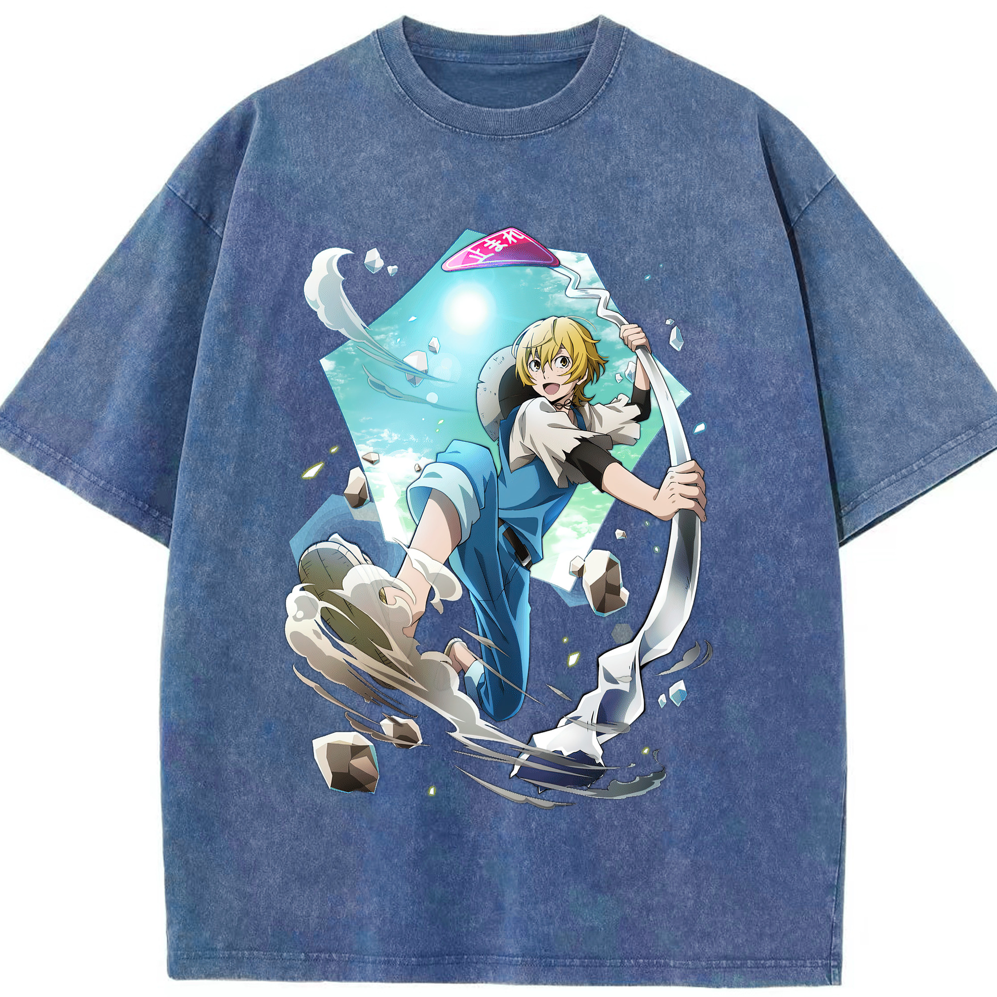 （画像用） 文豪ストレイドッグス Bungo Stray Dogs 綿100% ヴィンテージ風 半袖Tシャツ（フロントプリント）