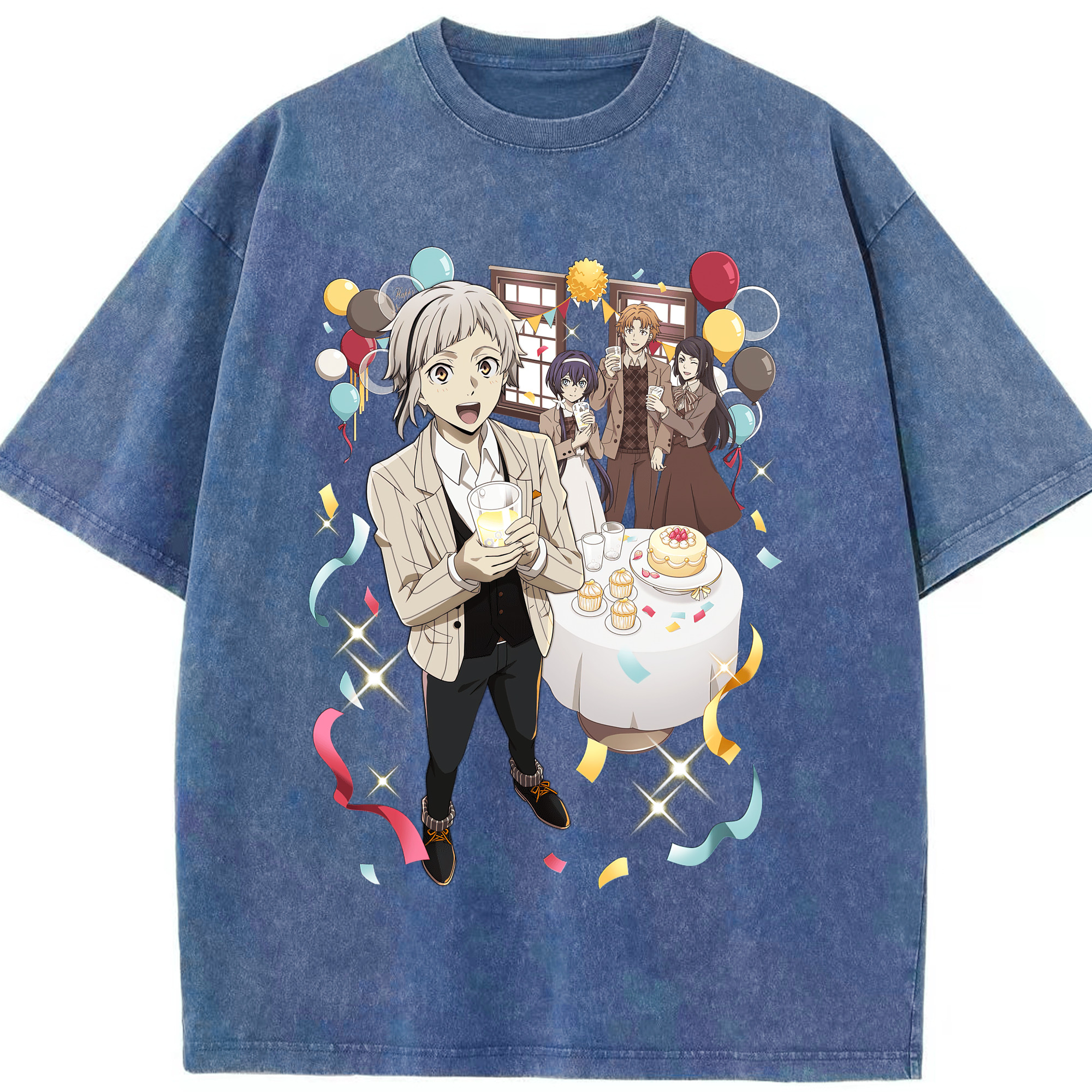 （画像用） 文豪ストレイドッグス Bungo Stray Dogs 綿100% ヴィンテージ風 半袖Tシャツ（フロントプリント）