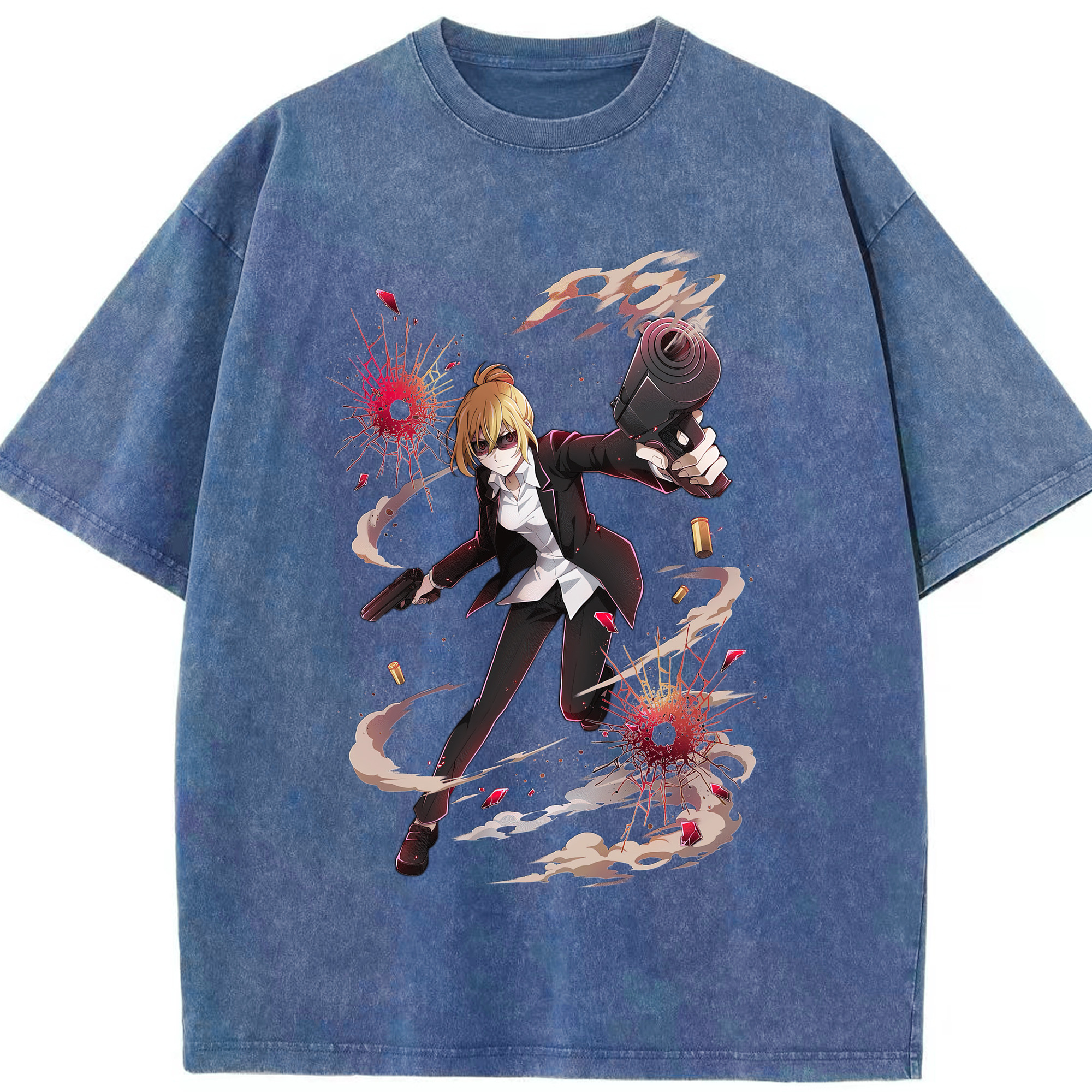 （画像用） 文豪ストレイドッグス Bungo Stray Dogs 綿100% ヴィンテージ風 半袖Tシャツ（フロントプリント）