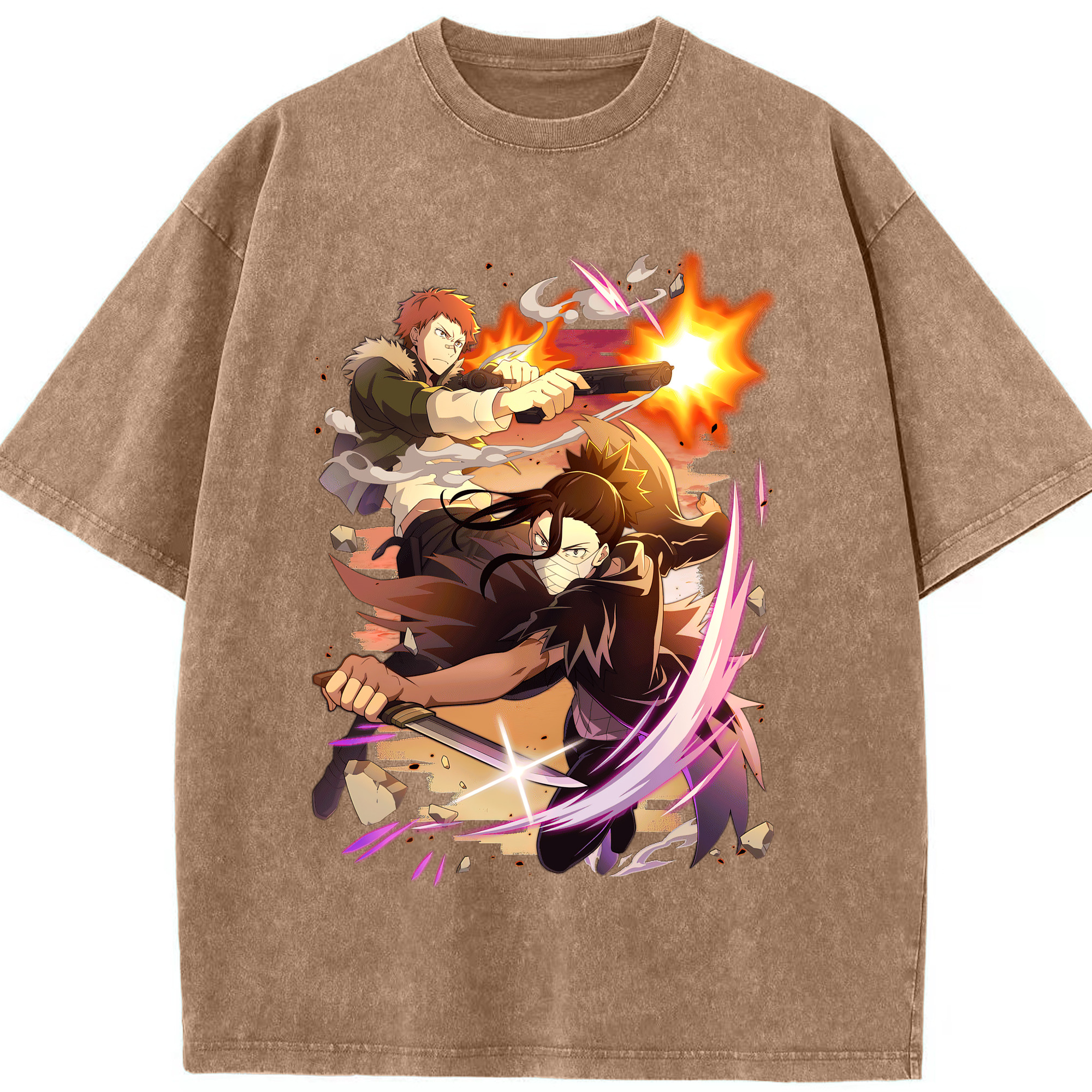 （画像用） 文豪ストレイドッグス Bungo Stray Dogs 綿100% ヴィンテージ風 半袖Tシャツ（フロントプリント）