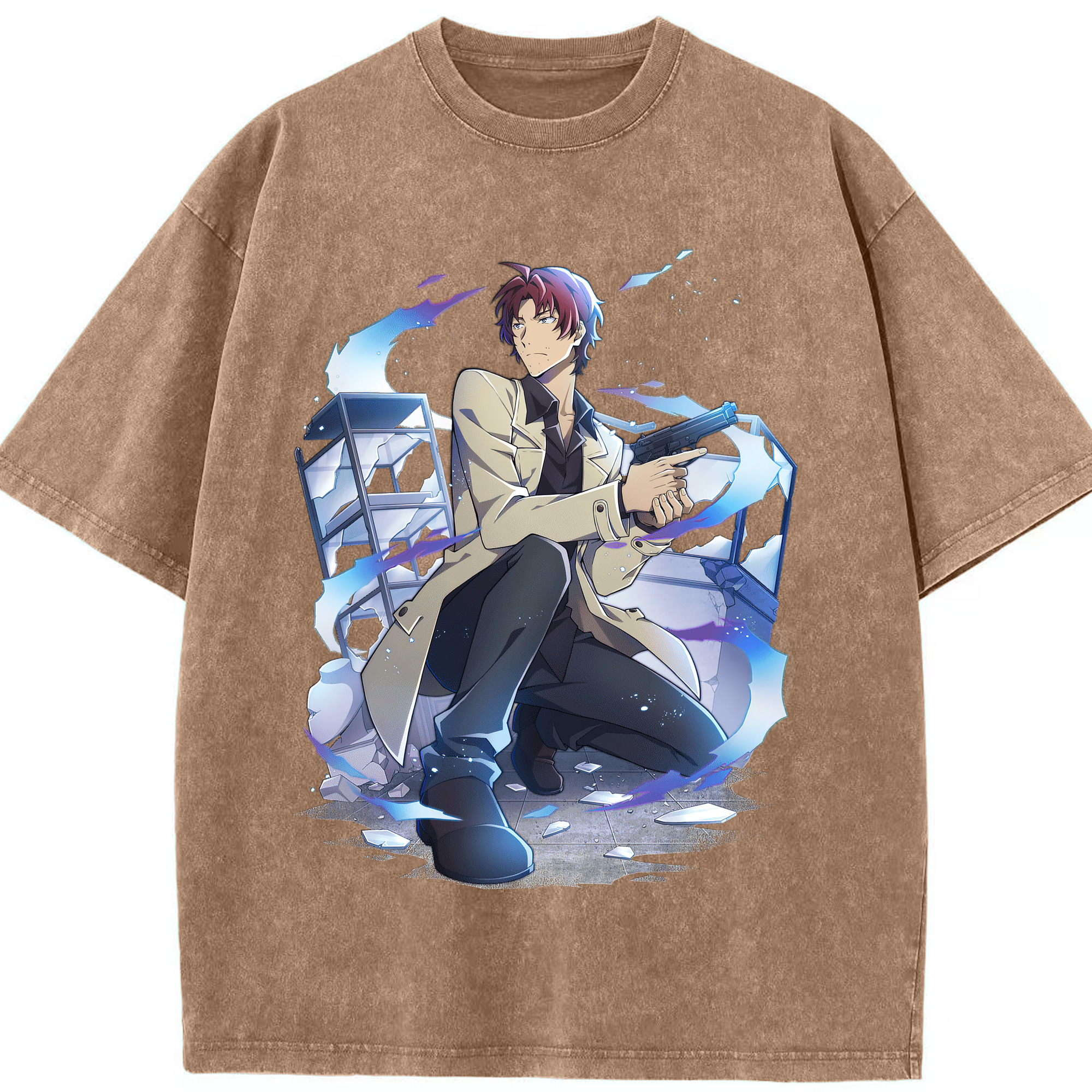 （画像用） 文豪ストレイドッグス Bungo Stray Dogs 綿100% ヴィンテージ風 半袖Tシャツ（フロントプリント）