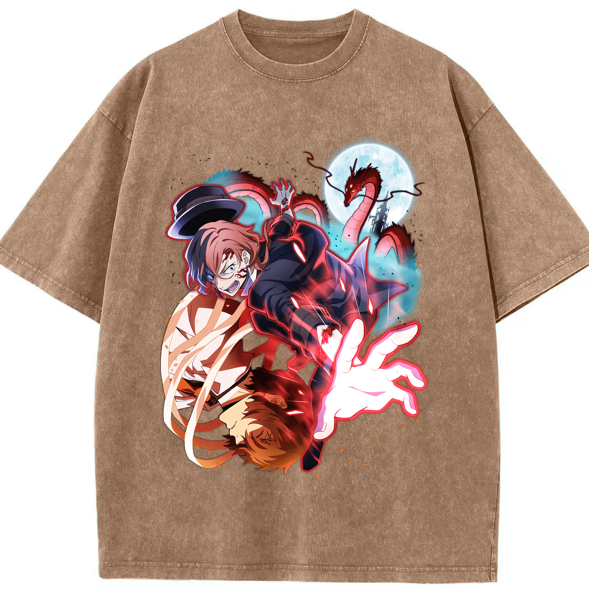 （画像用） 文豪ストレイドッグス Bungo Stray Dogs 綿100% ヴィンテージ風 半袖Tシャツ（フロントプリント）