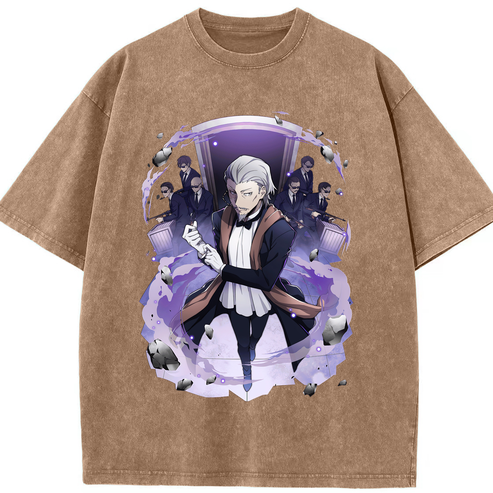 （画像用） 文豪ストレイドッグス Bungo Stray Dogs 綿100% ヴィンテージ風 半袖Tシャツ（フロントプリント）