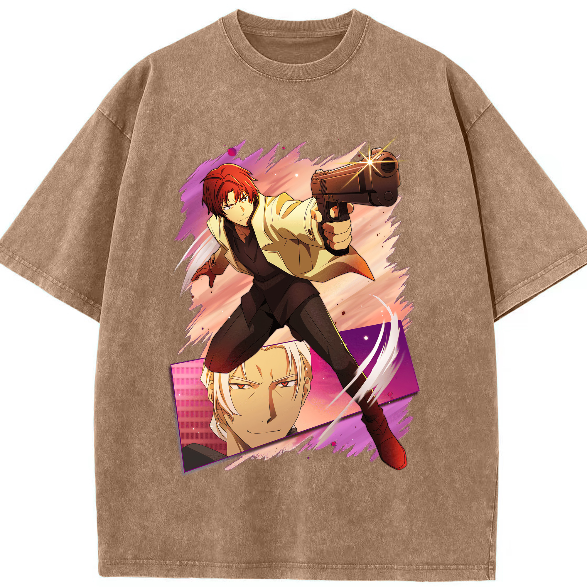 （画像用） 文豪ストレイドッグス Bungo Stray Dogs 綿100% ヴィンテージ風 半袖Tシャツ（フロントプリント）