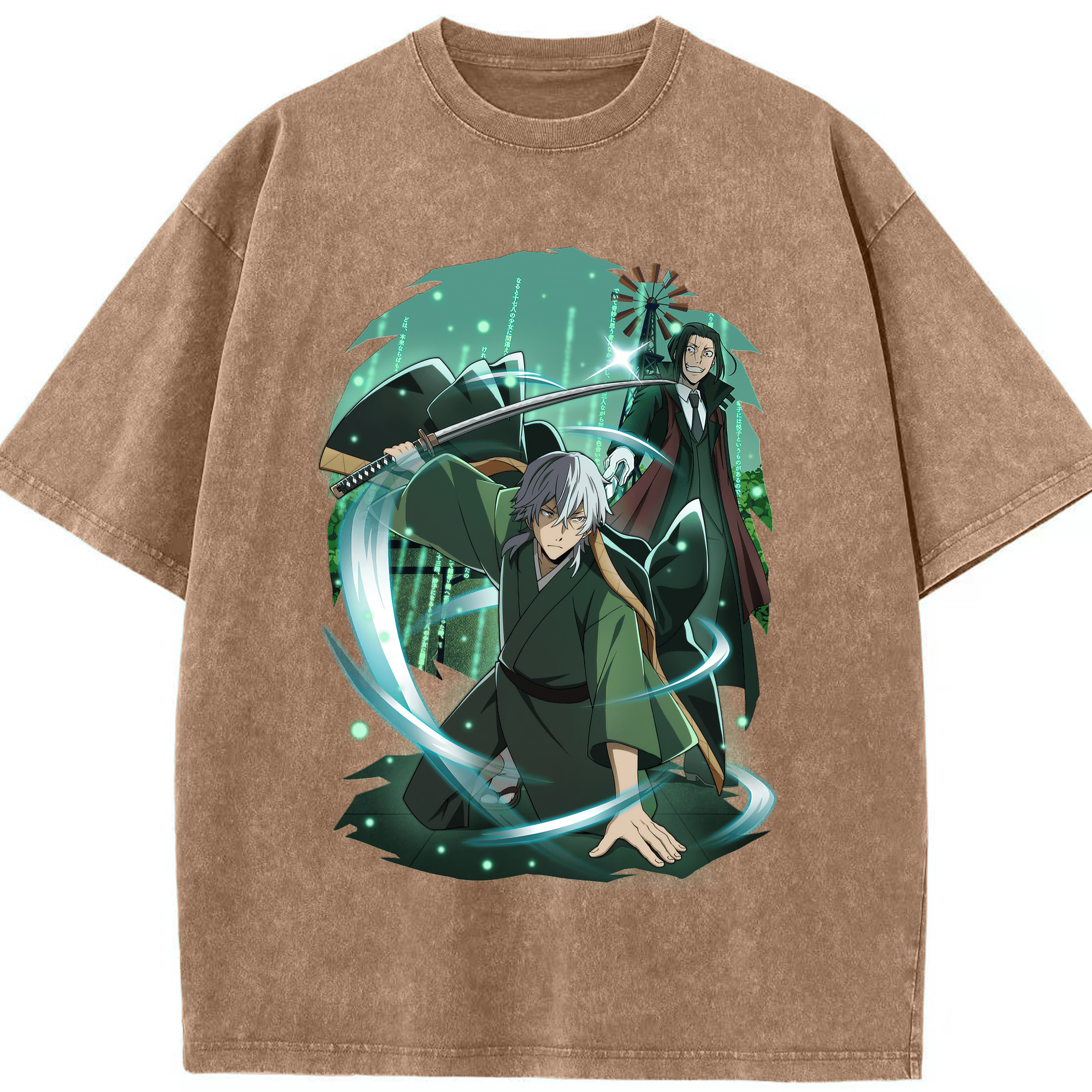（画像用） 文豪ストレイドッグス Bungo Stray Dogs 綿100% ヴィンテージ風 半袖Tシャツ（フロントプリント）