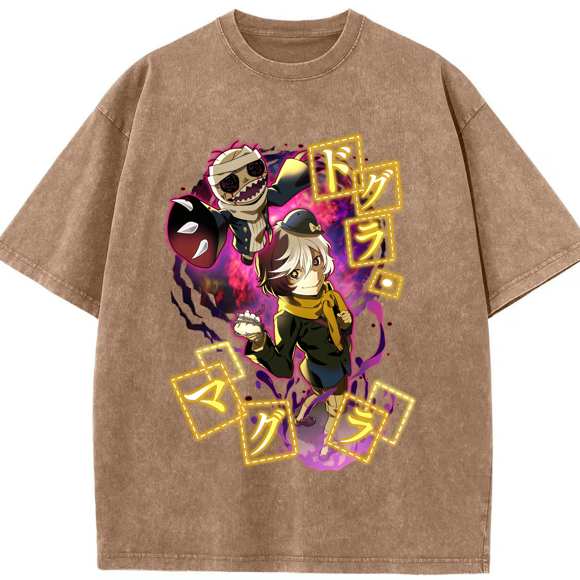 （画像用） 文豪ストレイドッグス Bungo Stray Dogs 綿100% ヴィンテージ風 半袖Tシャツ（フロントプリント）