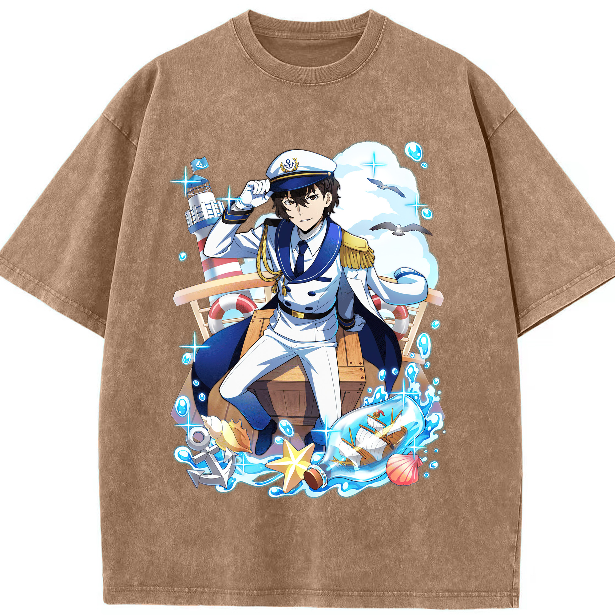 （画像用） 文豪ストレイドッグス Bungo Stray Dogs 綿100% ヴィンテージ風 半袖Tシャツ（フロントプリント）