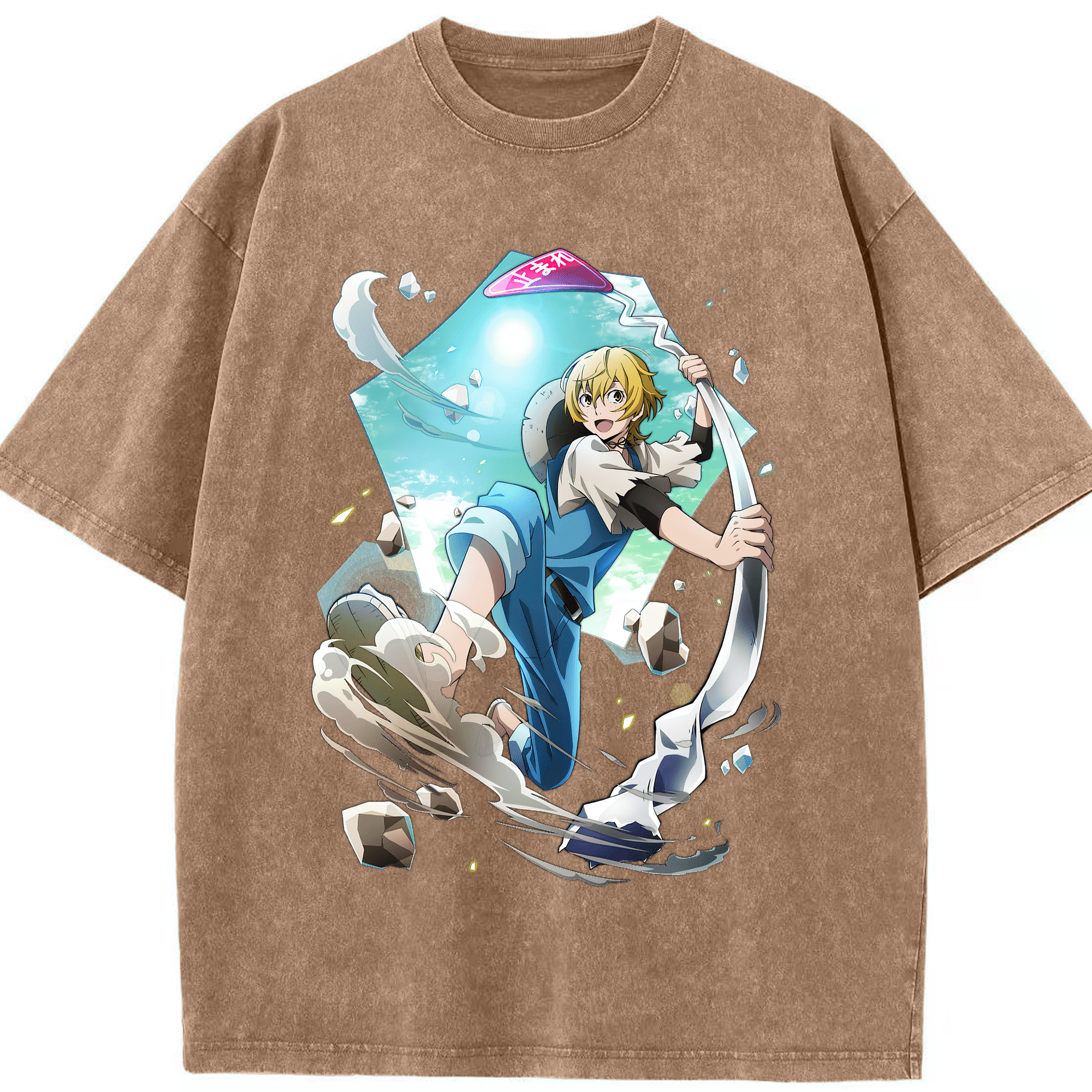 （画像用） 文豪ストレイドッグス Bungo Stray Dogs 綿100% ヴィンテージ風 半袖Tシャツ（フロントプリント）
