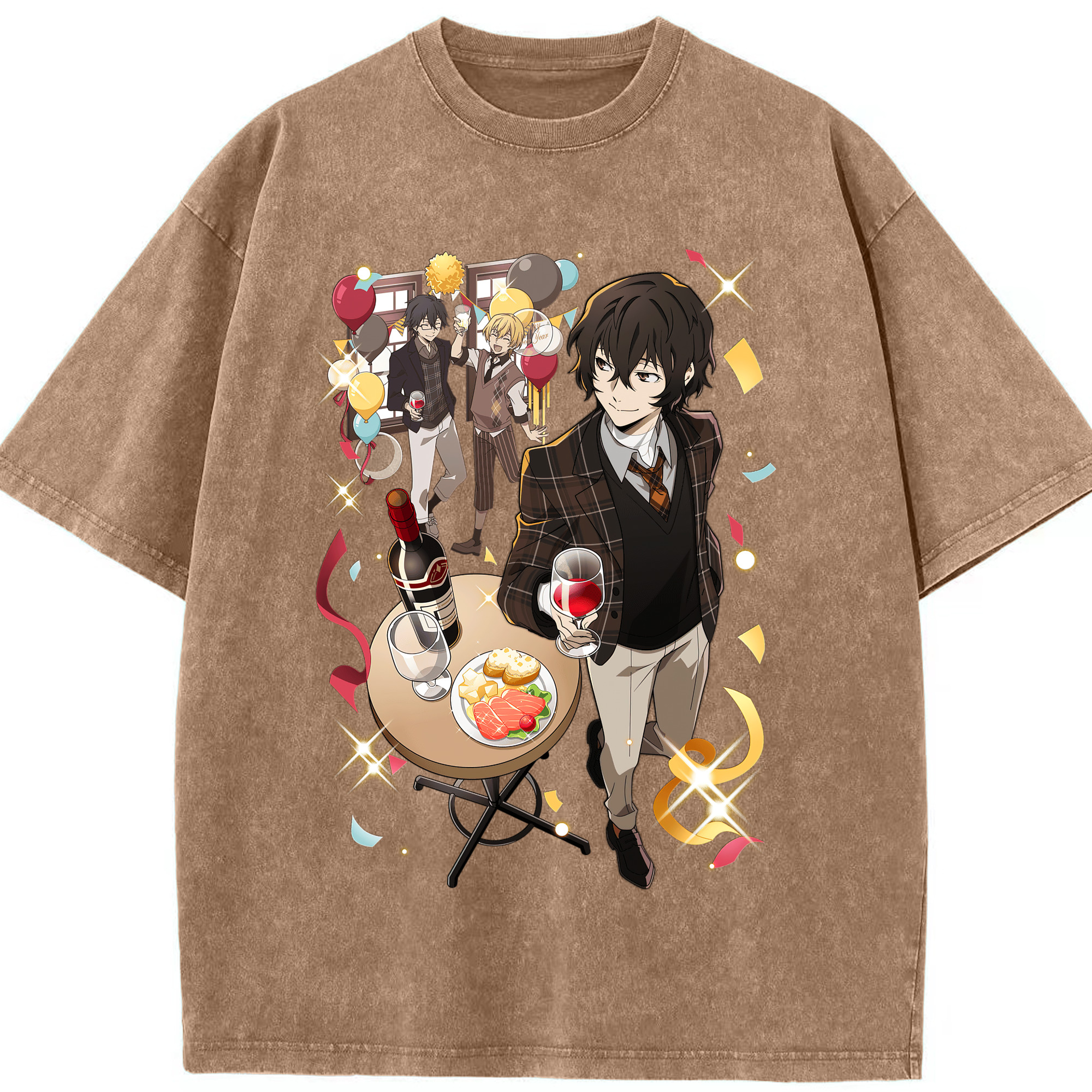（画像用） 文豪ストレイドッグス Bungo Stray Dogs 綿100% ヴィンテージ風 半袖Tシャツ（フロントプリント）