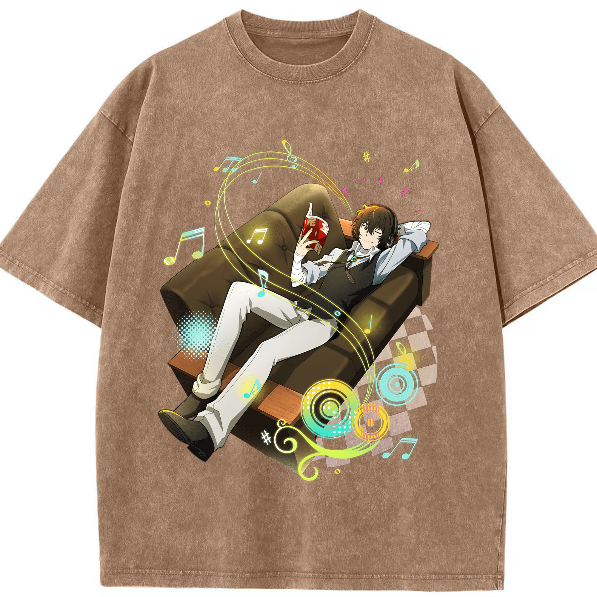 （画像用） 文豪ストレイドッグス Bungo Stray Dogs 綿100% ヴィンテージ風 半袖Tシャツ（フロントプリント）
