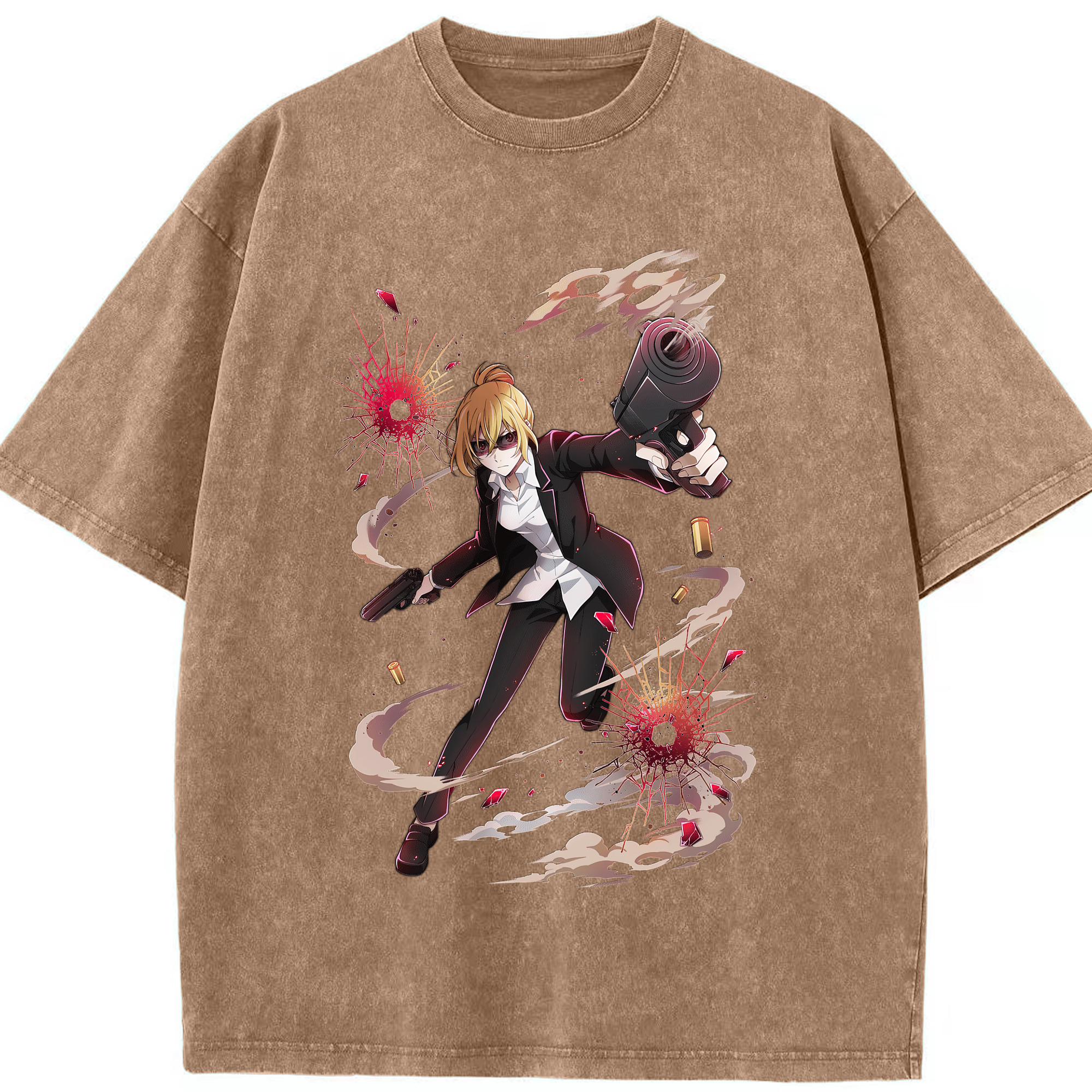 （画像用） 文豪ストレイドッグス Bungo Stray Dogs 綿100% ヴィンテージ風 半袖Tシャツ（フロントプリント）