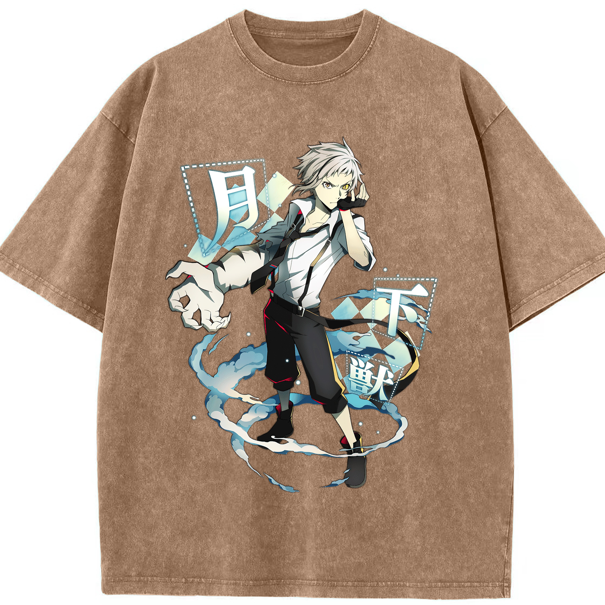 （画像用） 文豪ストレイドッグス Bungo Stray Dogs 綿100% ヴィンテージ風 半袖Tシャツ（フロントプリント）