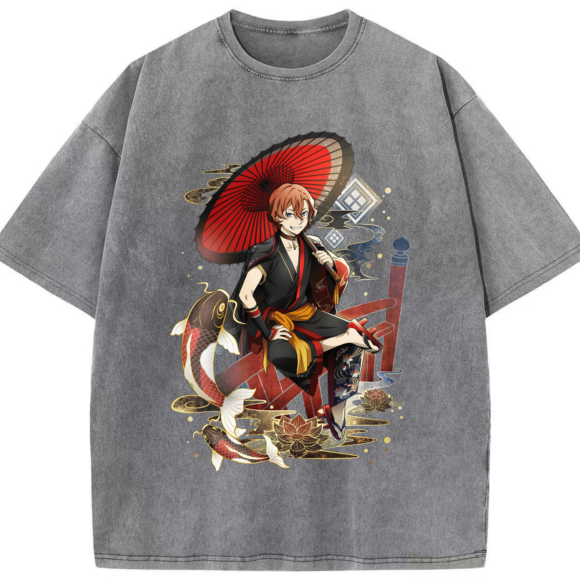 （画像用） 文豪ストレイドッグス Bungo Stray Dogs 綿100% ヴィンテージ風 半袖Tシャツ（フロントプリント）