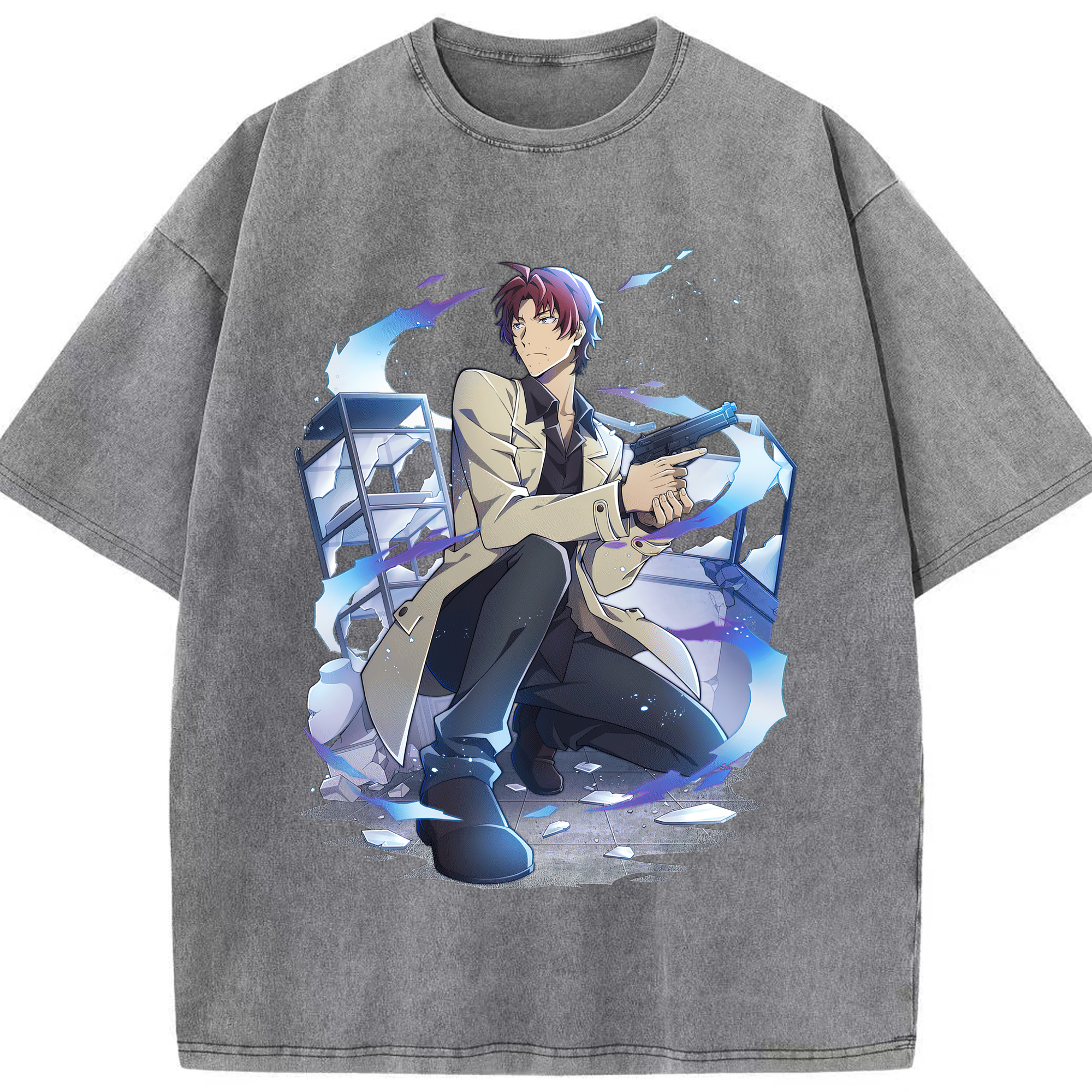 （画像用） 文豪ストレイドッグス Bungo Stray Dogs 綿100% ヴィンテージ風 半袖Tシャツ（フロントプリント）