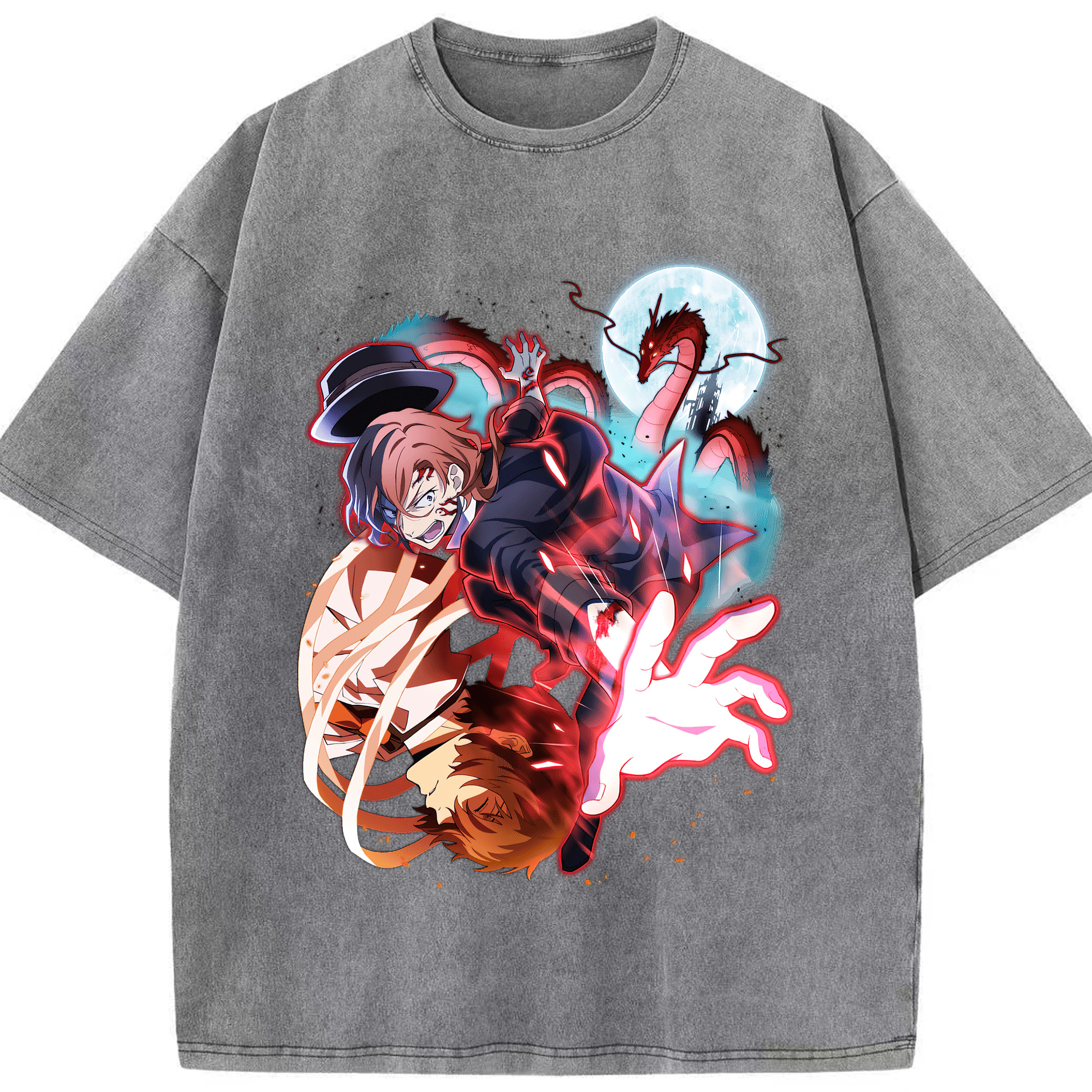 （画像用） 文豪ストレイドッグス Bungo Stray Dogs 綿100% ヴィンテージ風 半袖Tシャツ（フロントプリント）