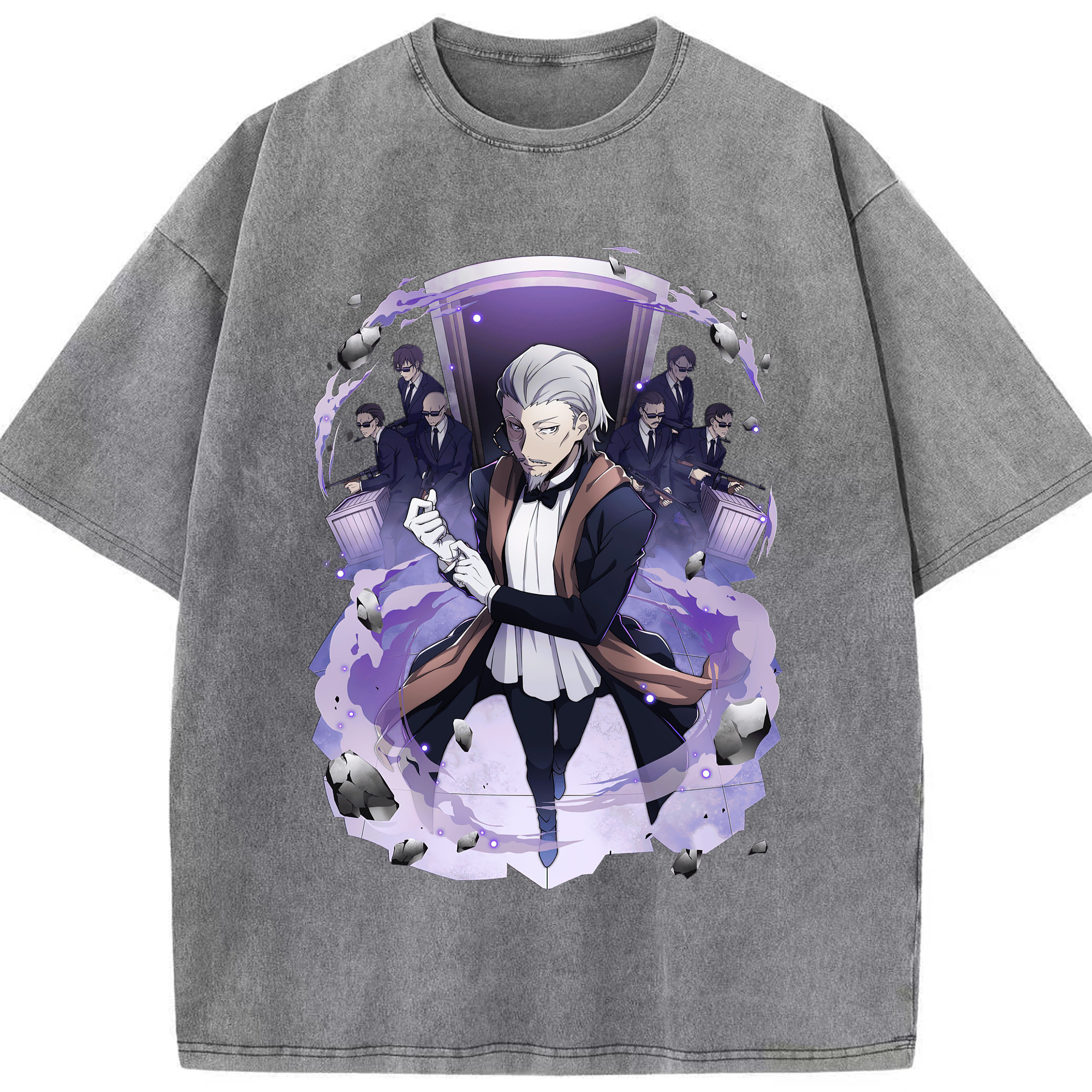 （画像用） 文豪ストレイドッグス Bungo Stray Dogs 綿100% ヴィンテージ風 半袖Tシャツ（フロントプリント）