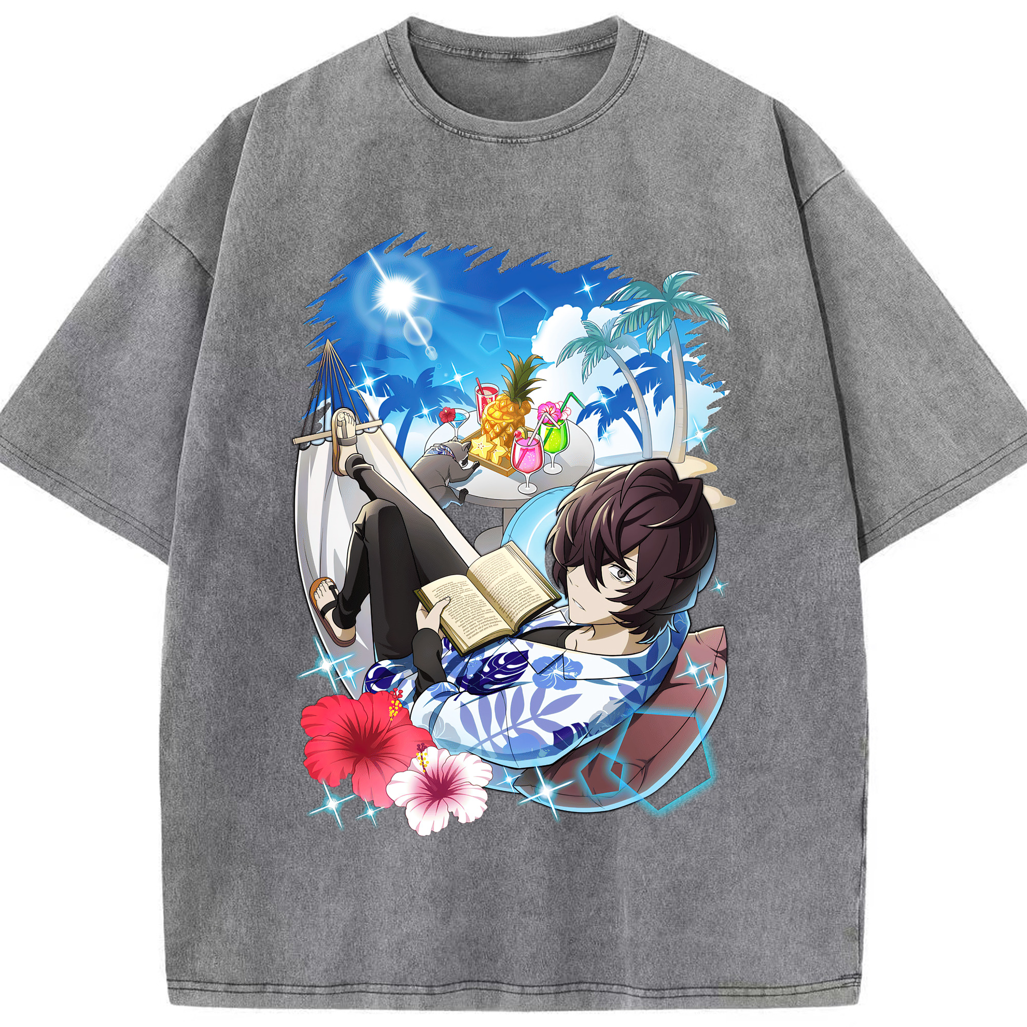 （画像用） 文豪ストレイドッグス Bungo Stray Dogs 綿100% ヴィンテージ風 半袖Tシャツ（フロントプリント）