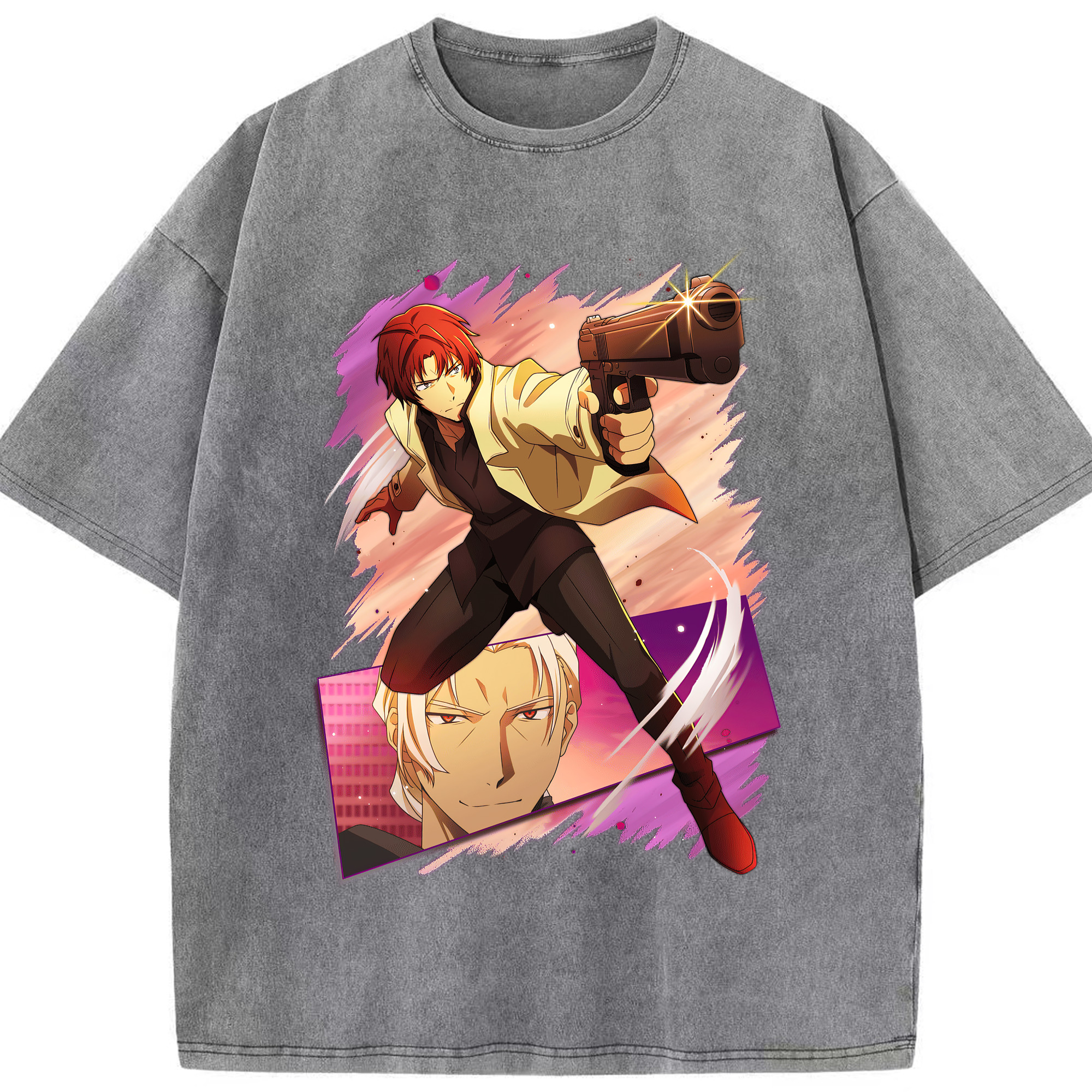 （画像用） 文豪ストレイドッグス Bungo Stray Dogs 綿100% ヴィンテージ風 半袖Tシャツ（フロントプリント）