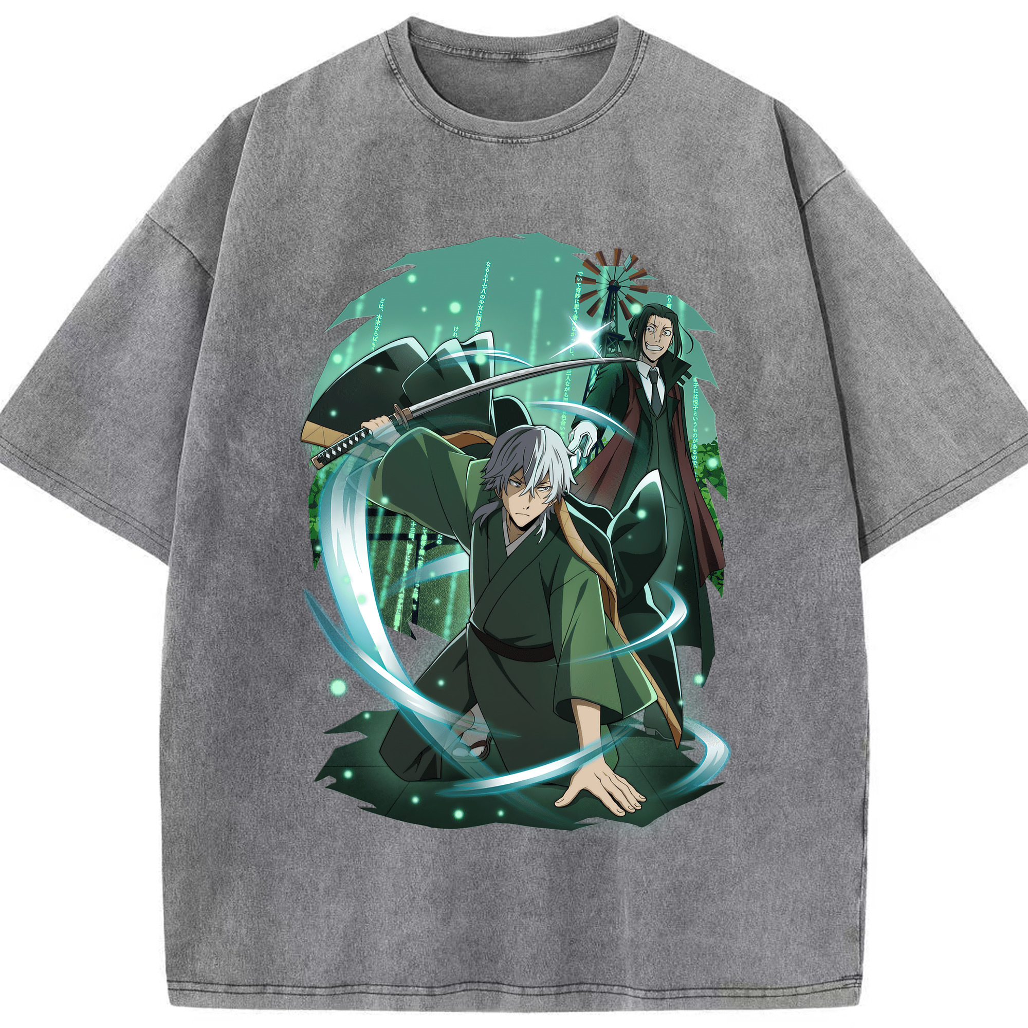 （画像用） 文豪ストレイドッグス Bungo Stray Dogs 綿100% ヴィンテージ風 半袖Tシャツ（フロントプリント）