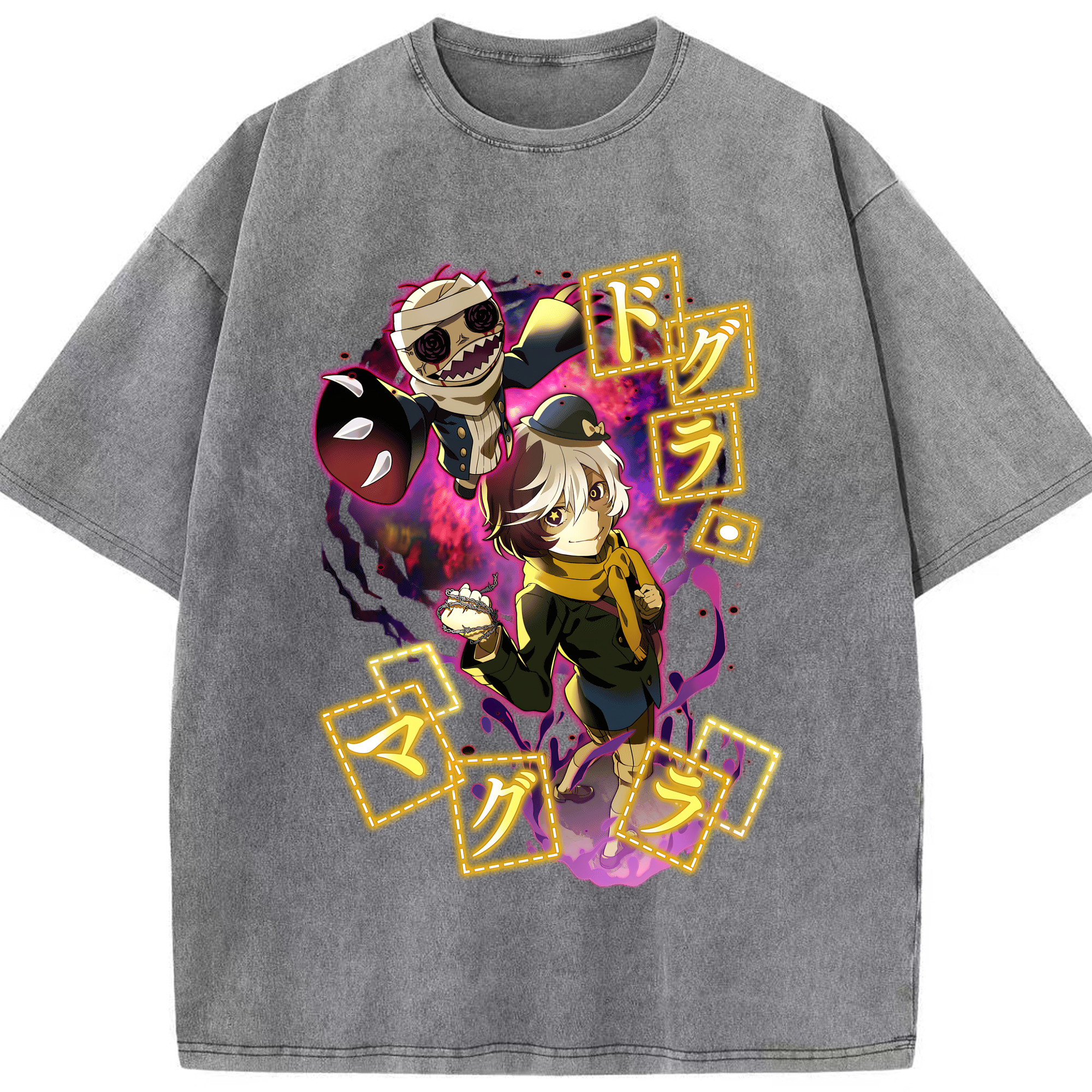 （画像用） 文豪ストレイドッグス Bungo Stray Dogs 綿100% ヴィンテージ風 半袖Tシャツ（フロントプリント）