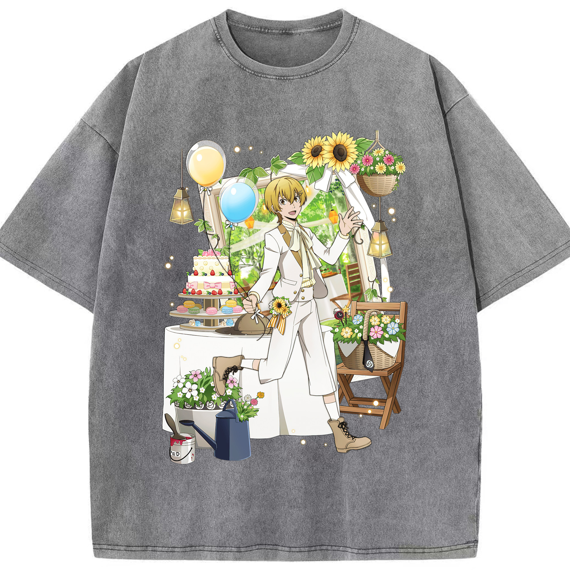 （画像用） 文豪ストレイドッグス Bungo Stray Dogs 綿100% ヴィンテージ風 半袖Tシャツ（フロントプリント）