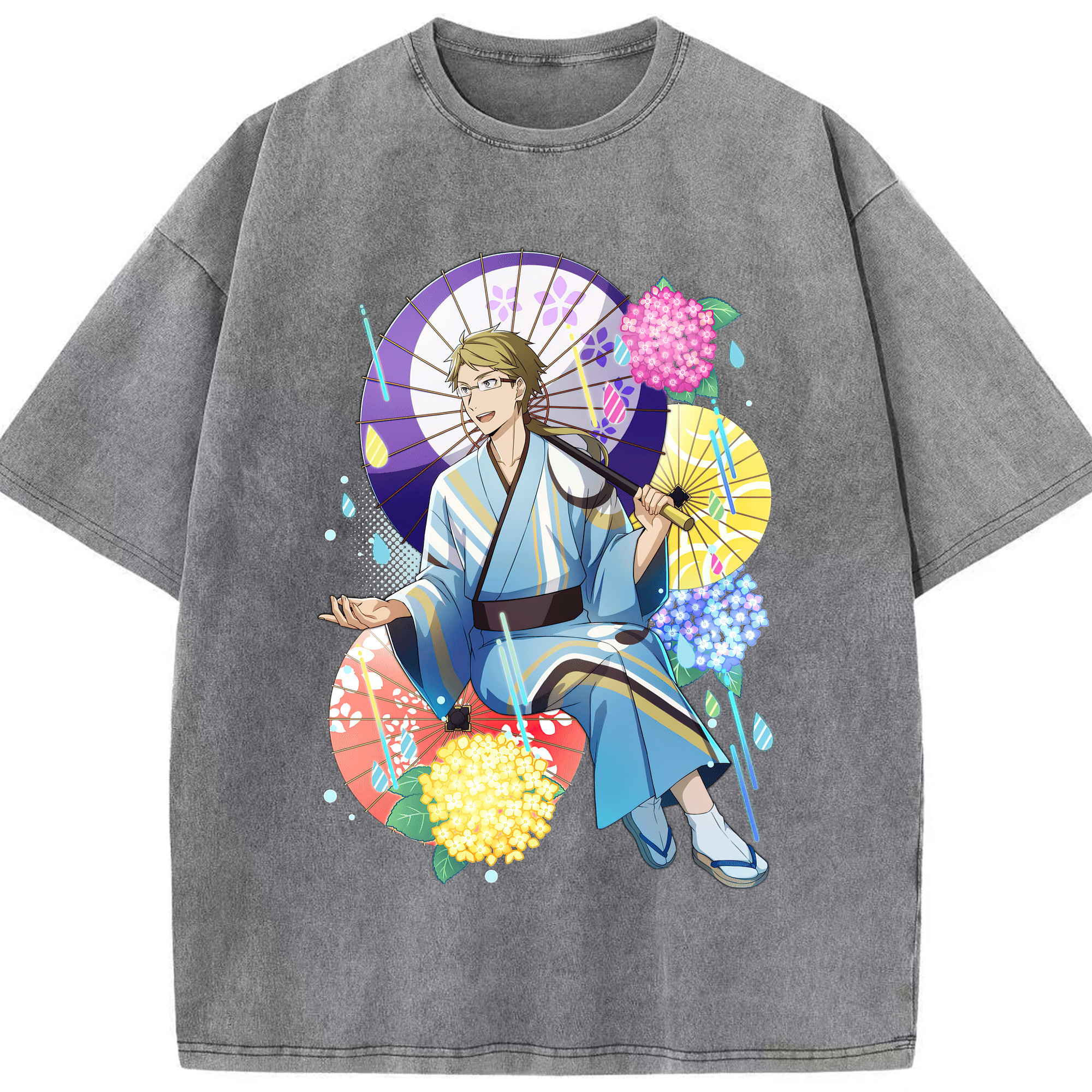 （画像用） 文豪ストレイドッグス Bungo Stray Dogs 綿100% ヴィンテージ風 半袖Tシャツ（フロントプリント）