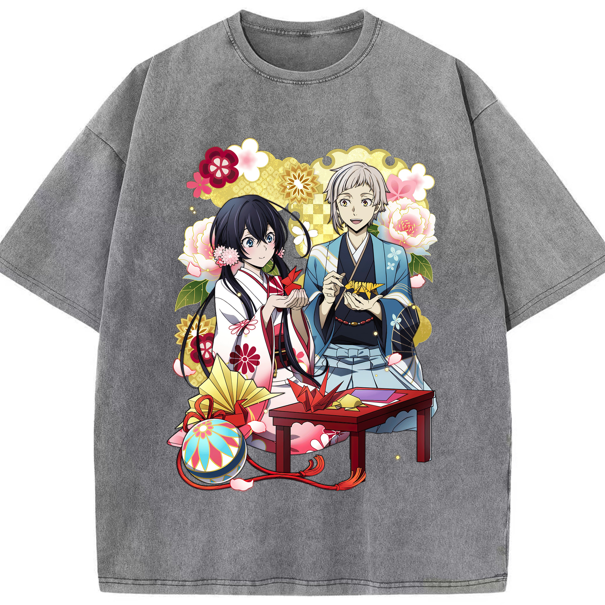 （画像用） 文豪ストレイドッグス Bungo Stray Dogs 綿100% ヴィンテージ風 半袖Tシャツ（フロントプリント）