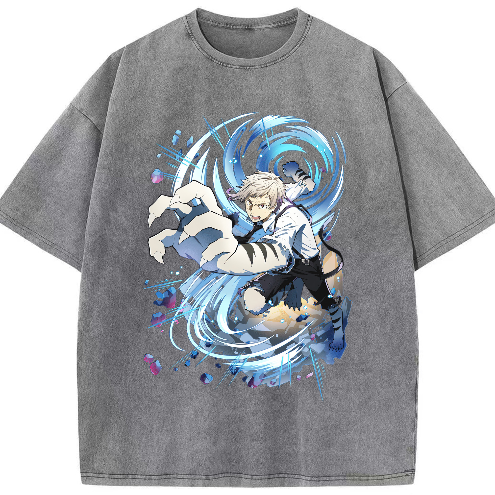 （画像用） 文豪ストレイドッグス Bungo Stray Dogs 綿100% ヴィンテージ風 半袖Tシャツ（フロントプリント）