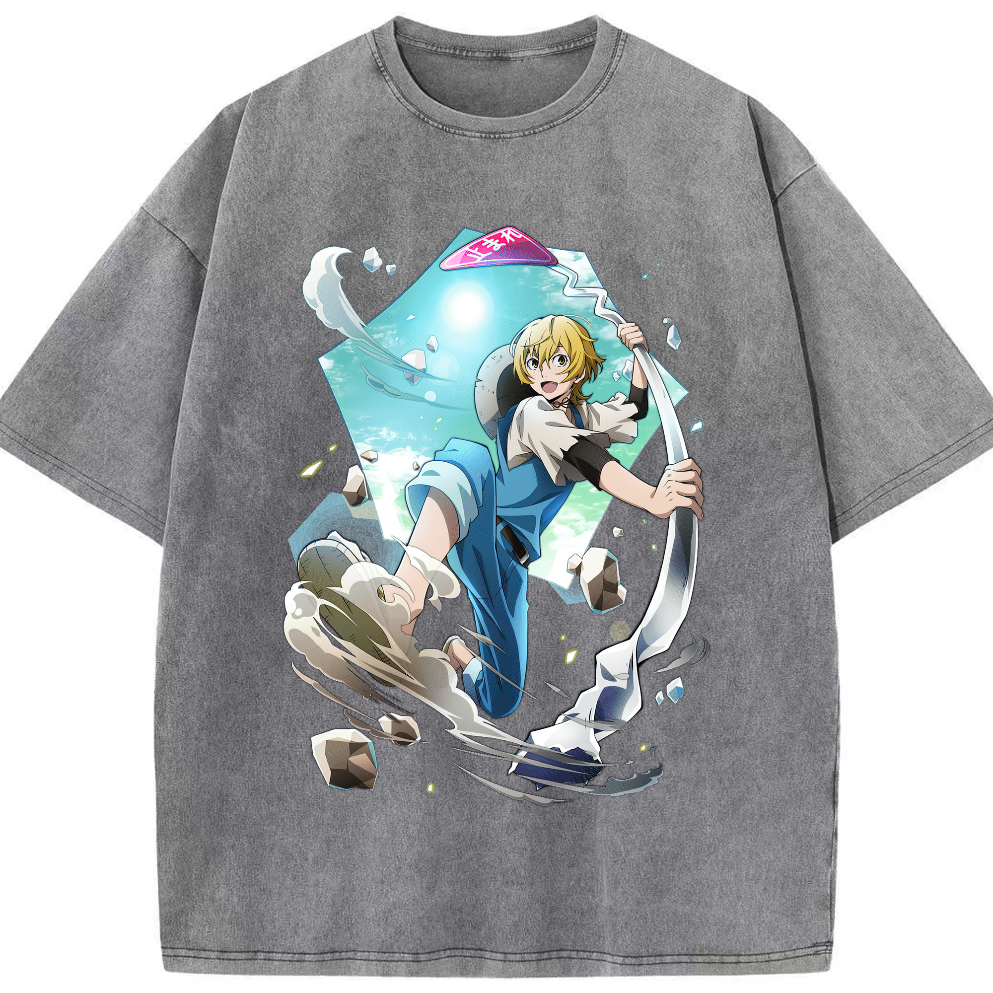 （画像用） 文豪ストレイドッグス Bungo Stray Dogs 綿100% ヴィンテージ風 半袖Tシャツ（フロントプリント）