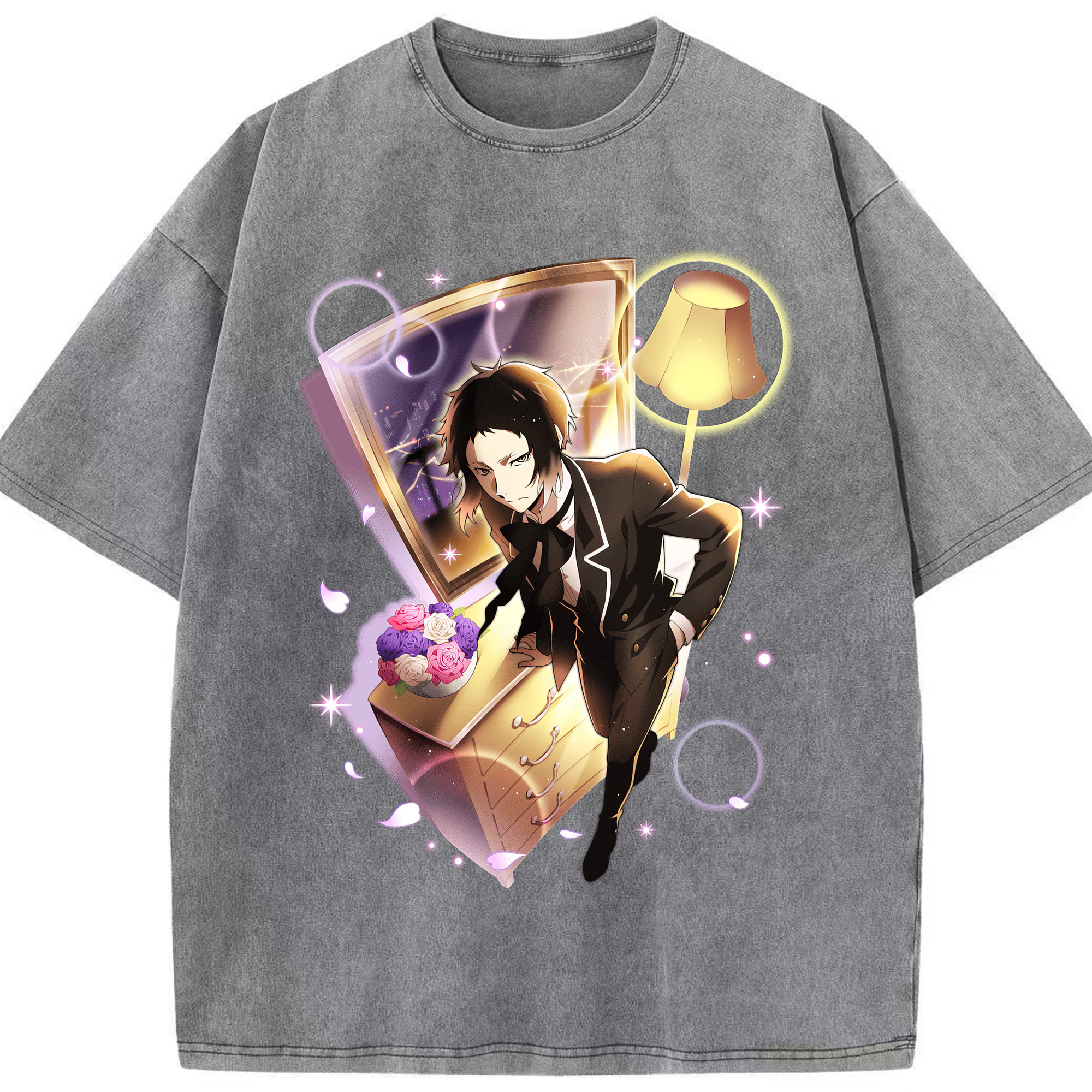 （画像用） 文豪ストレイドッグス Bungo Stray Dogs 綿100% ヴィンテージ風 半袖Tシャツ（フロントプリント）