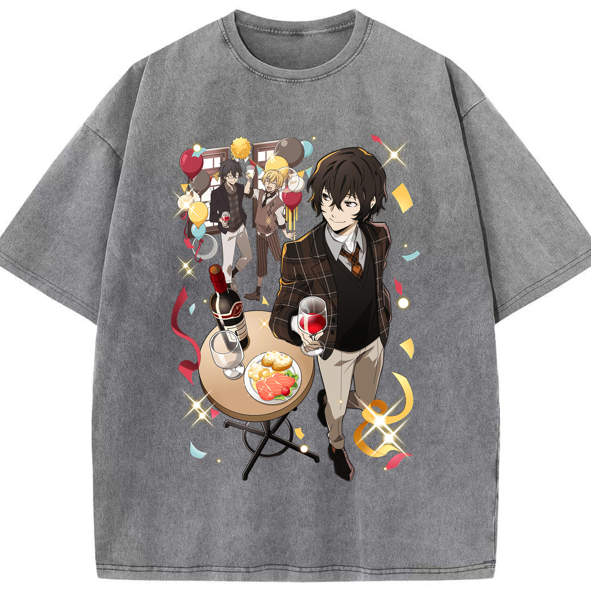 （画像用） 文豪ストレイドッグス Bungo Stray Dogs 綿100% ヴィンテージ風 半袖Tシャツ（フロントプリント）