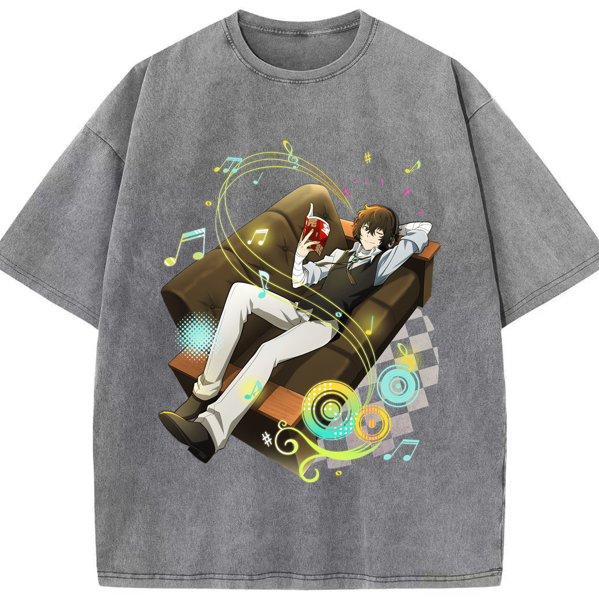 （画像用） 文豪ストレイドッグス Bungo Stray Dogs 綿100% ヴィンテージ風 半袖Tシャツ（フロントプリント）