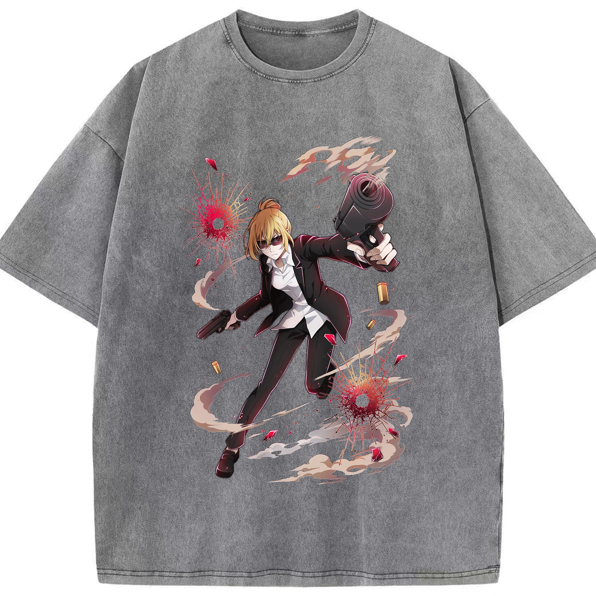 （画像用） 文豪ストレイドッグス Bungo Stray Dogs 綿100% ヴィンテージ風 半袖Tシャツ（フロントプリント）