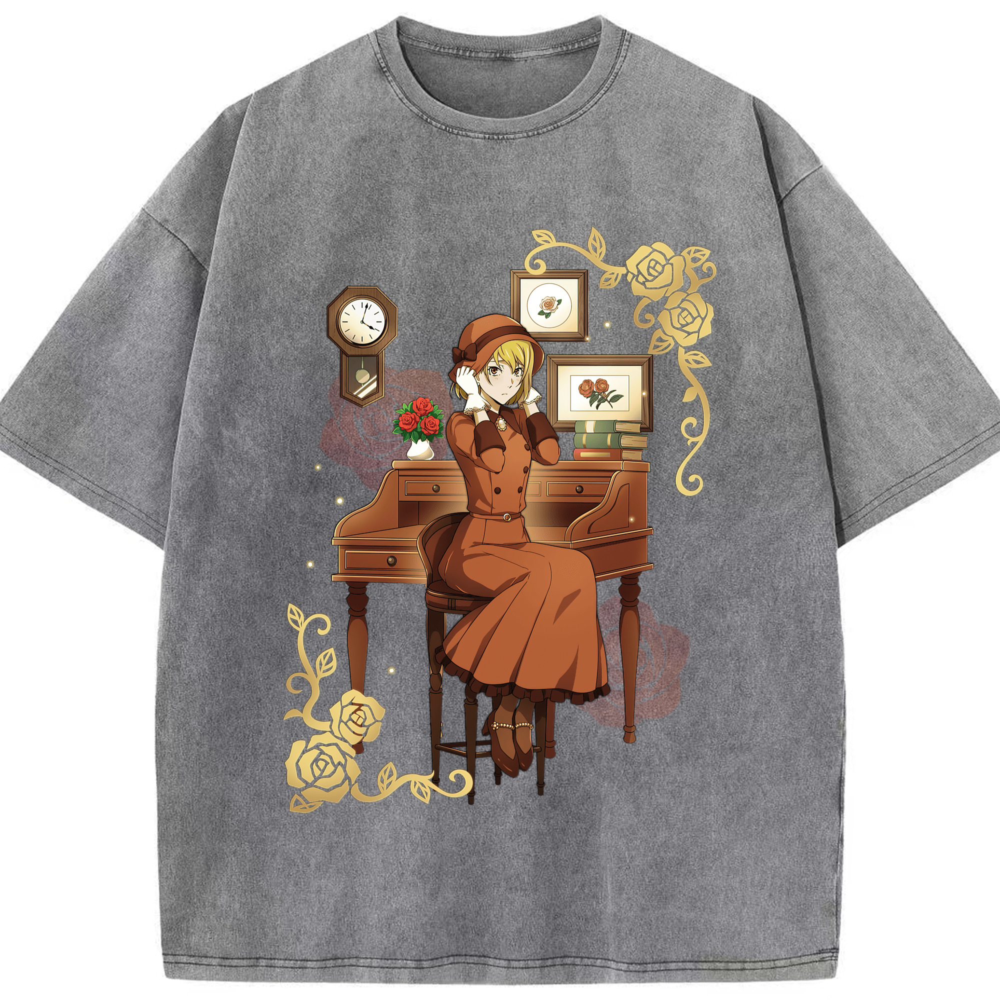 （画像用） 文豪ストレイドッグス Bungo Stray Dogs 綿100% ヴィンテージ風 半袖Tシャツ（フロントプリント）