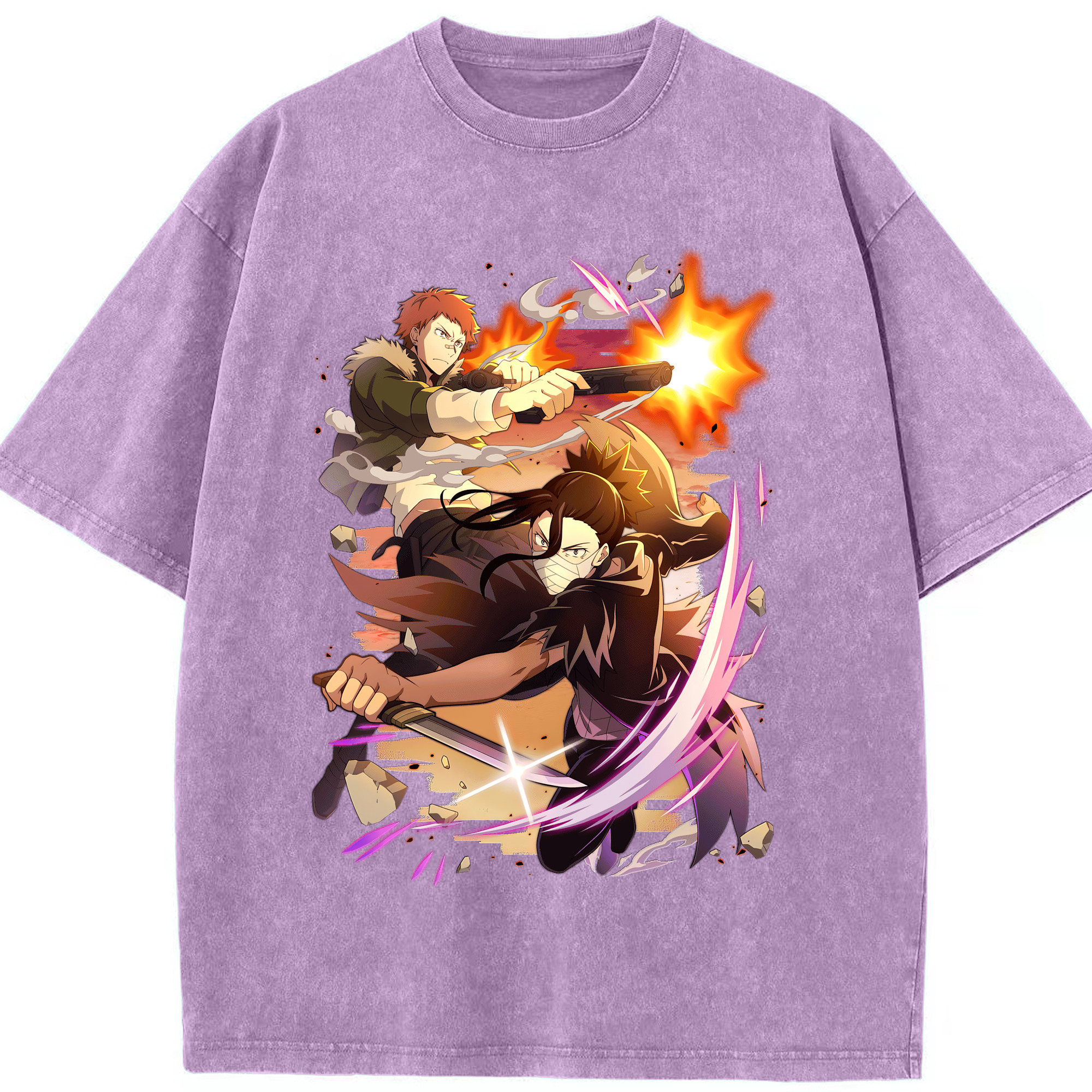 （画像用） 文豪ストレイドッグス Bungo Stray Dogs 綿100% ヴィンテージ風 半袖Tシャツ（フロントプリント）