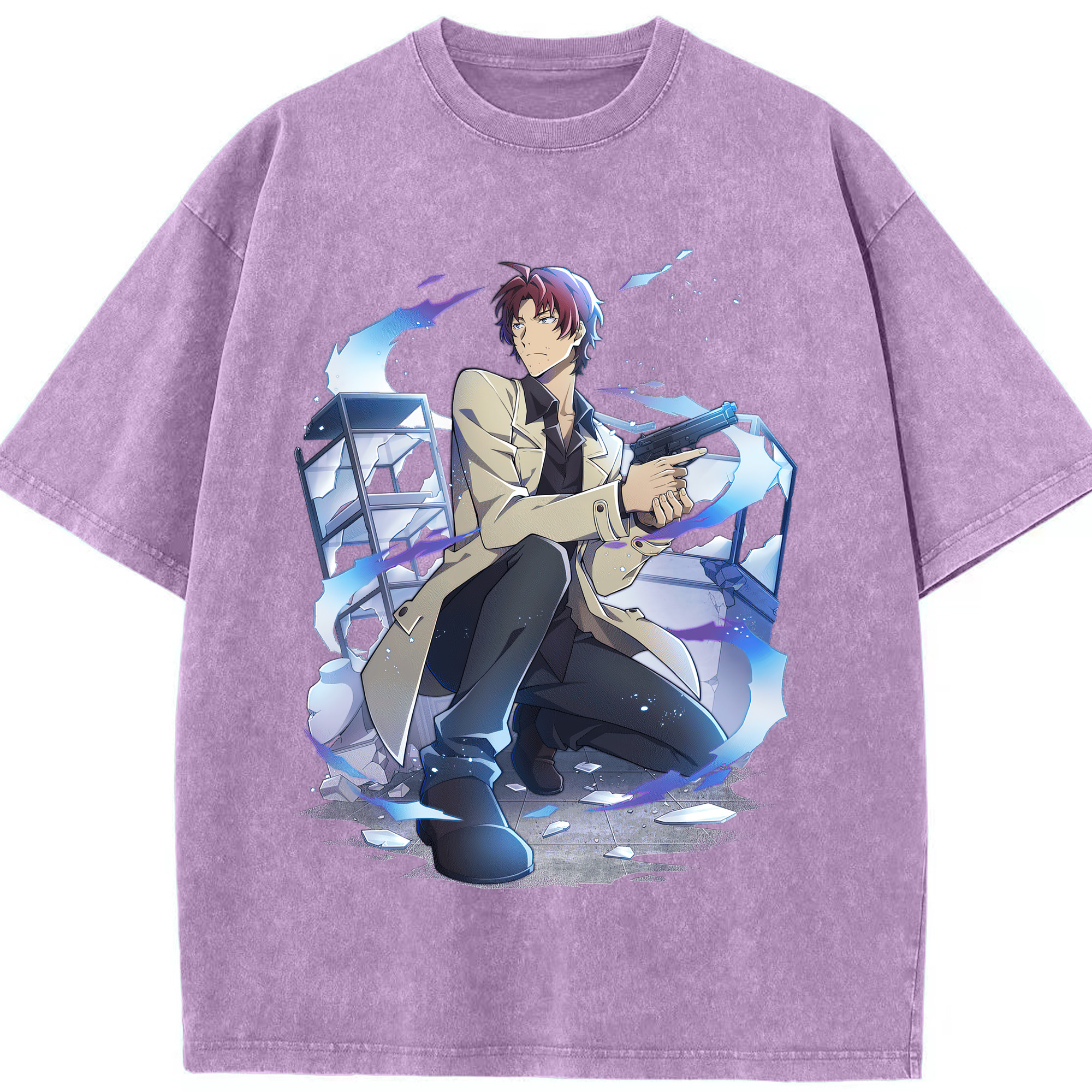 （画像用） 文豪ストレイドッグス Bungo Stray Dogs 綿100% ヴィンテージ風 半袖Tシャツ（フロントプリント）
