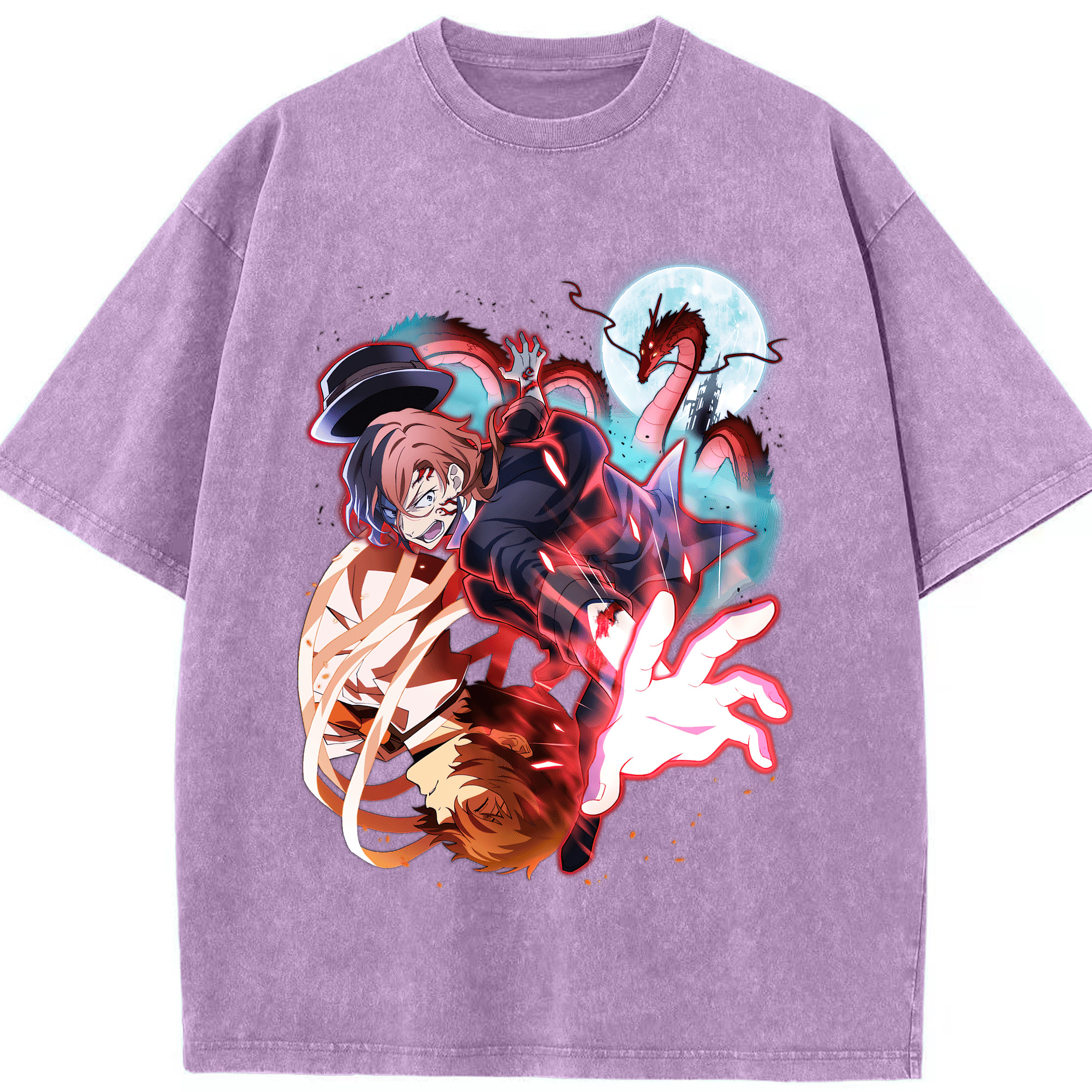（画像用） 文豪ストレイドッグス Bungo Stray Dogs 綿100% ヴィンテージ風 半袖Tシャツ（フロントプリント）