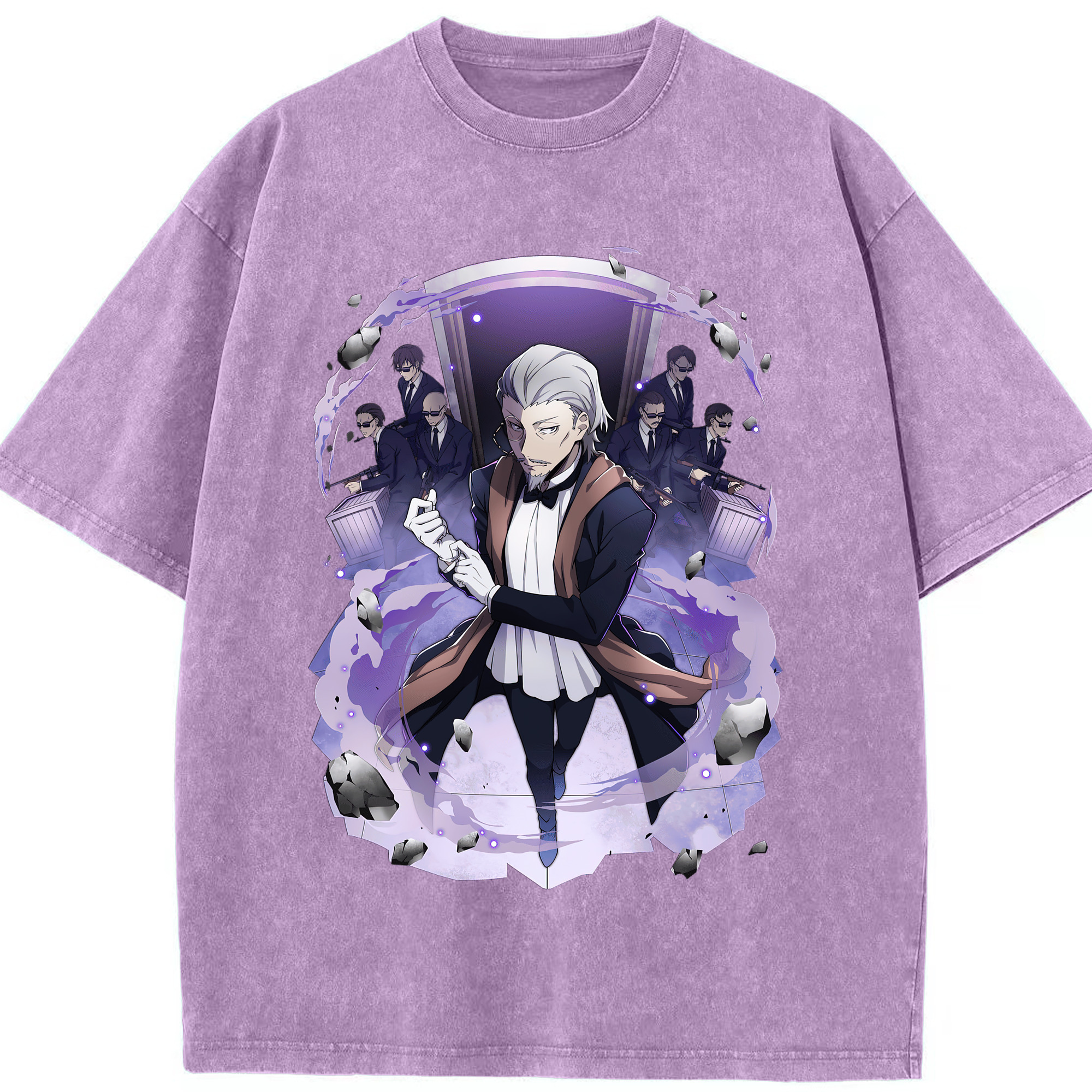 （画像用） 文豪ストレイドッグス Bungo Stray Dogs 綿100% ヴィンテージ風 半袖Tシャツ（フロントプリント）