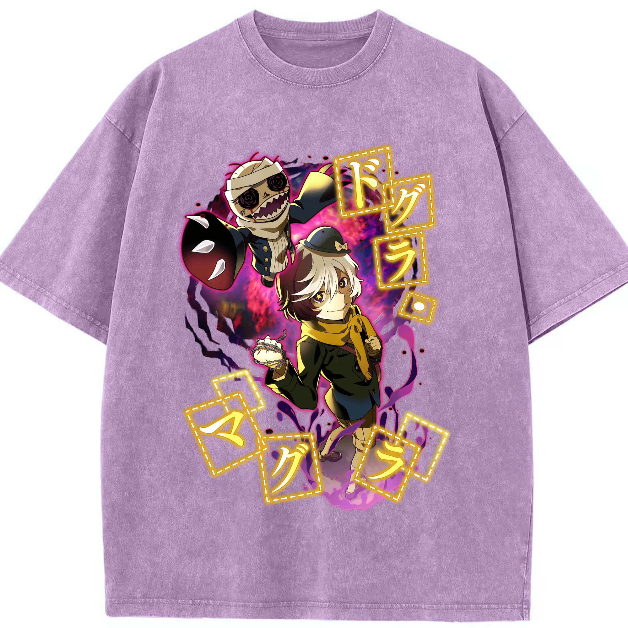 （画像用） 文豪ストレイドッグス Bungo Stray Dogs 綿100% ヴィンテージ風 半袖Tシャツ（フロントプリント）