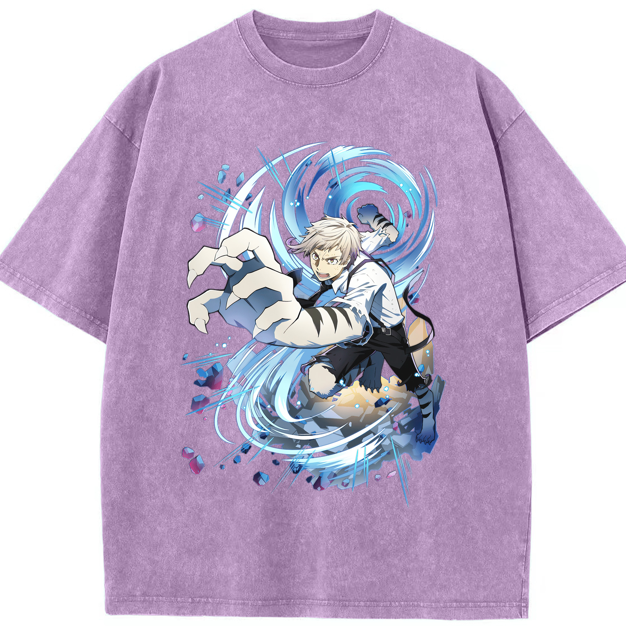 （画像用） 文豪ストレイドッグス Bungo Stray Dogs 綿100% ヴィンテージ風 半袖Tシャツ（フロントプリント）