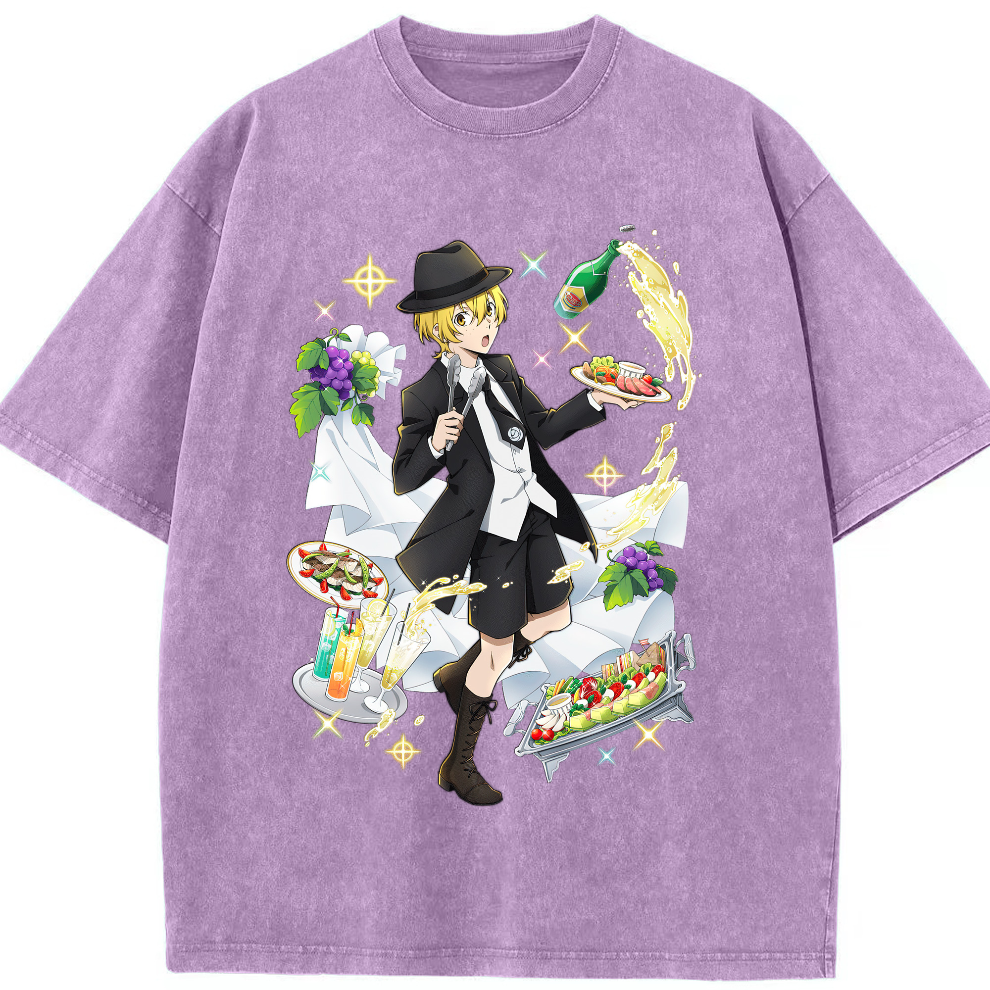 （画像用） 文豪ストレイドッグス Bungo Stray Dogs 綿100% ヴィンテージ風 半袖Tシャツ（フロントプリント）