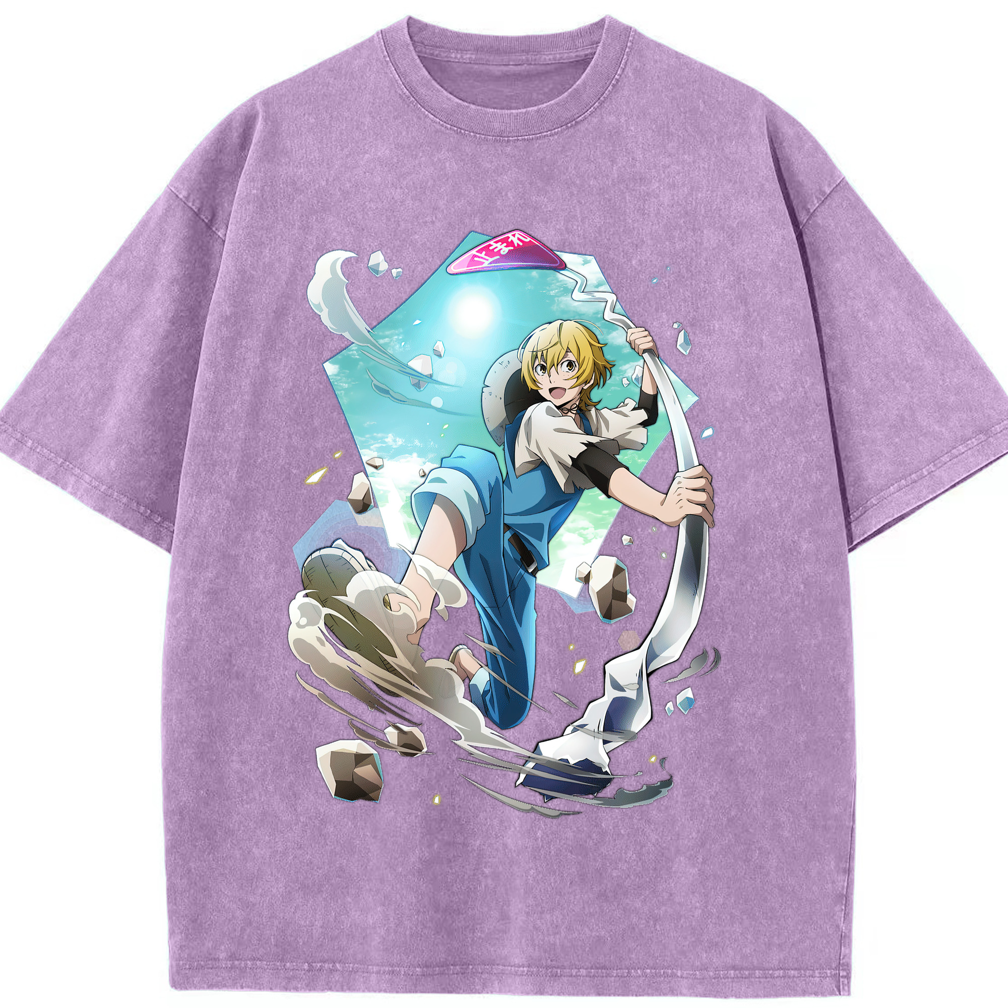 （画像用） 文豪ストレイドッグス Bungo Stray Dogs 綿100% ヴィンテージ風 半袖Tシャツ（フロントプリント）