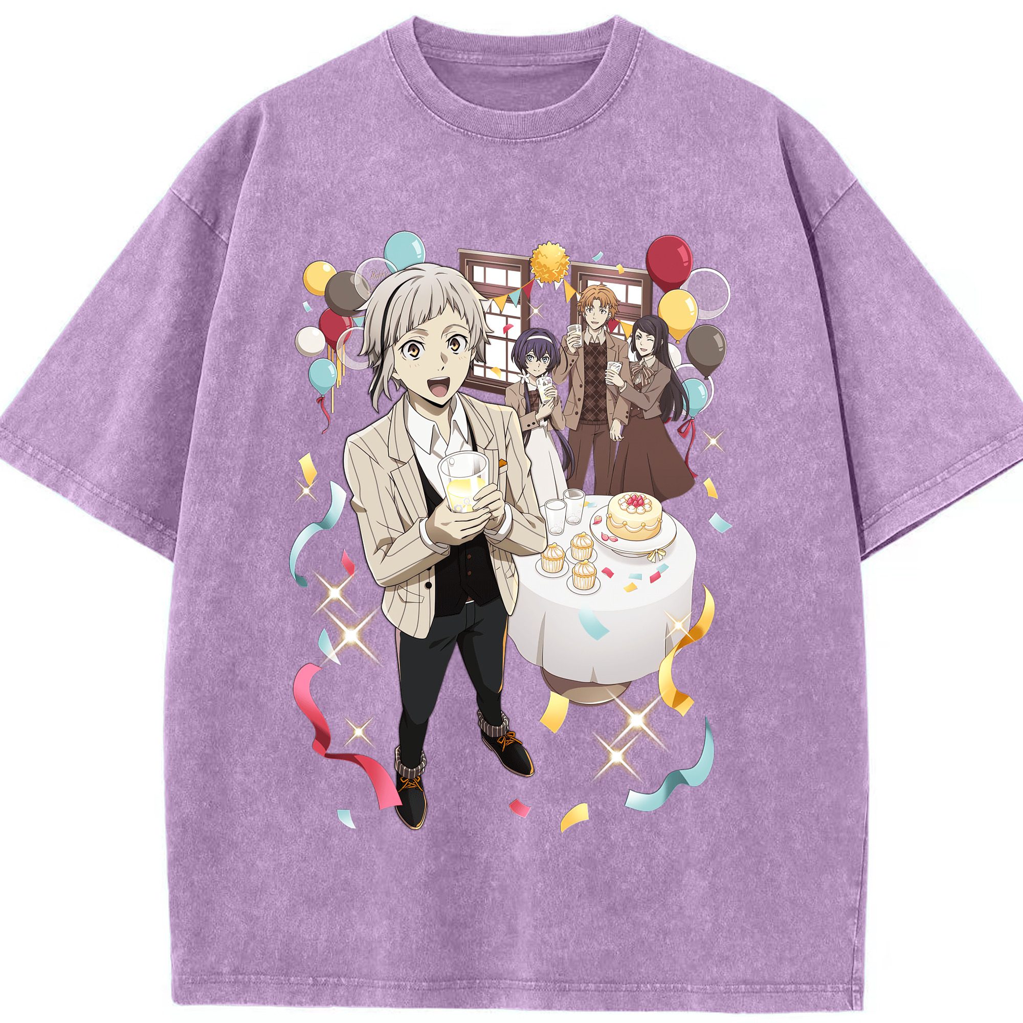 （画像用） 文豪ストレイドッグス Bungo Stray Dogs 綿100% ヴィンテージ風 半袖Tシャツ（フロントプリント）