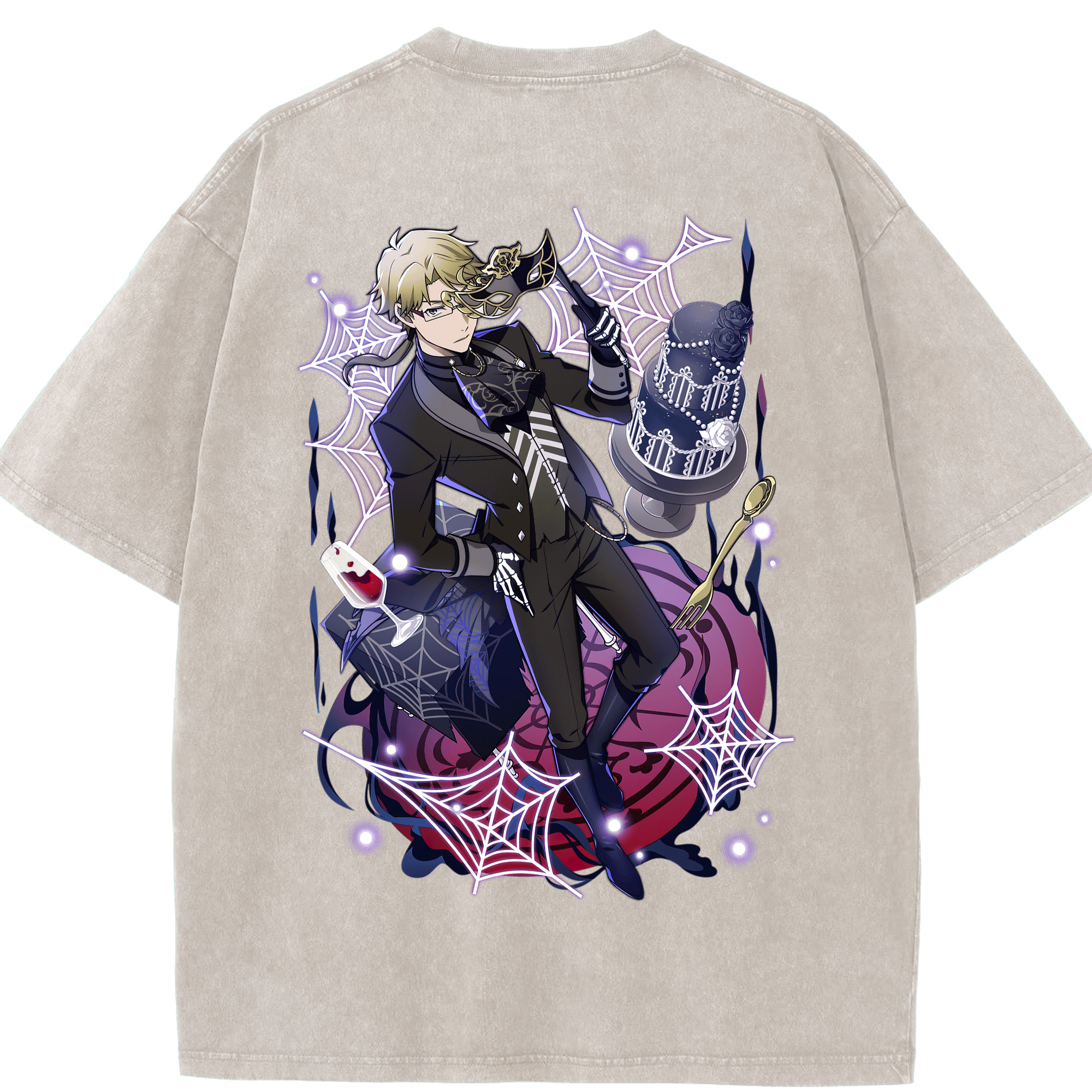 （画像用） 文豪ストレイドッグス Bungo Stray Dogs 綿100% ヴィンテージ風 半袖Tシャツ（背面プリント）