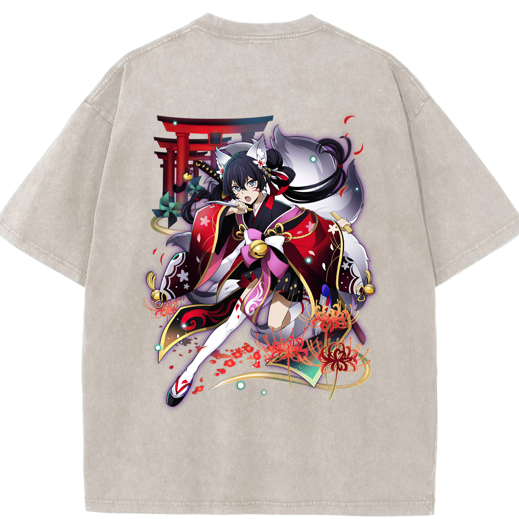 （画像用） 文豪ストレイドッグス Bungo Stray Dogs 綿100% ヴィンテージ風 半袖Tシャツ（背面プリント）