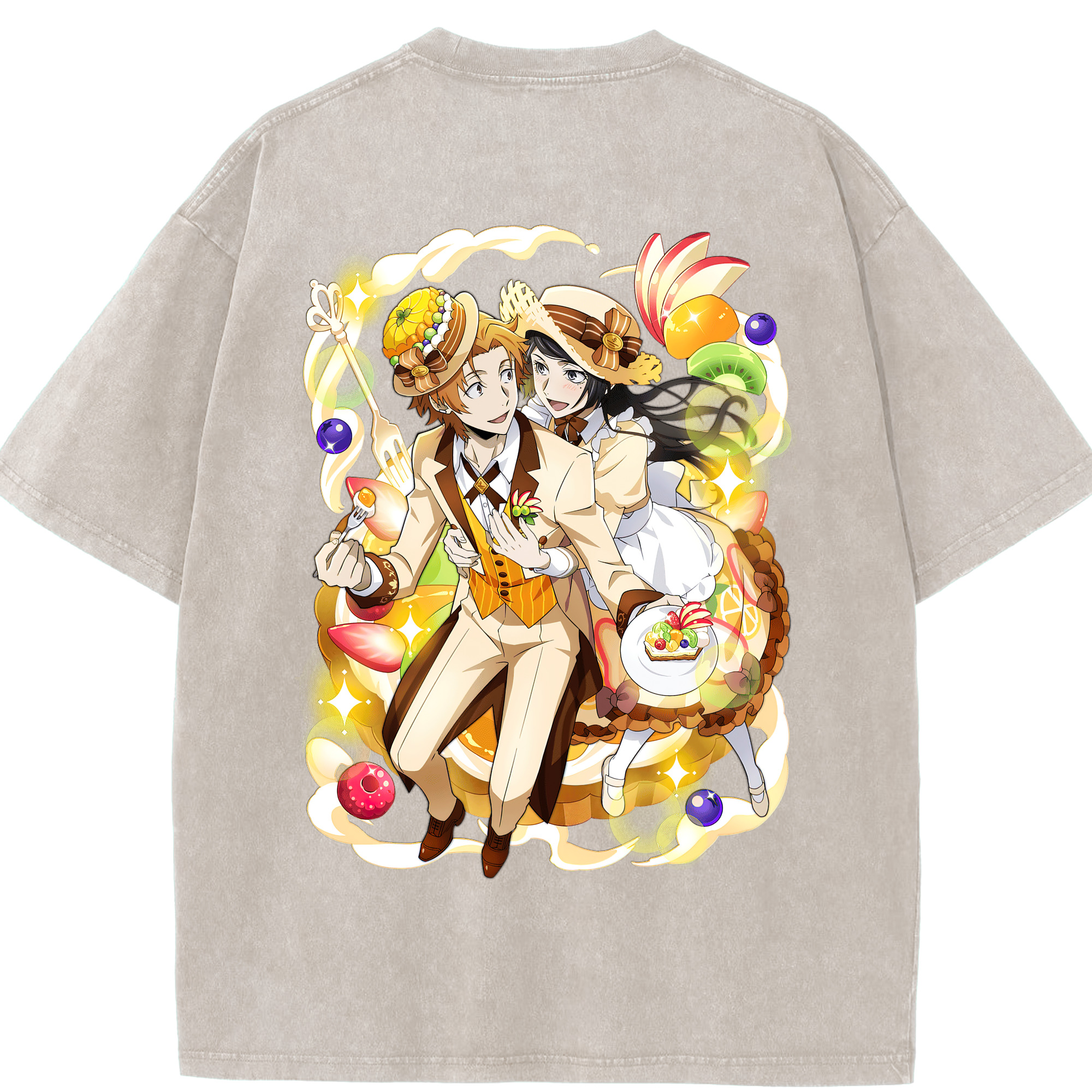 （画像用） 文豪ストレイドッグス Bungo Stray Dogs 綿100% ヴィンテージ風 半袖Tシャツ（背面プリント）